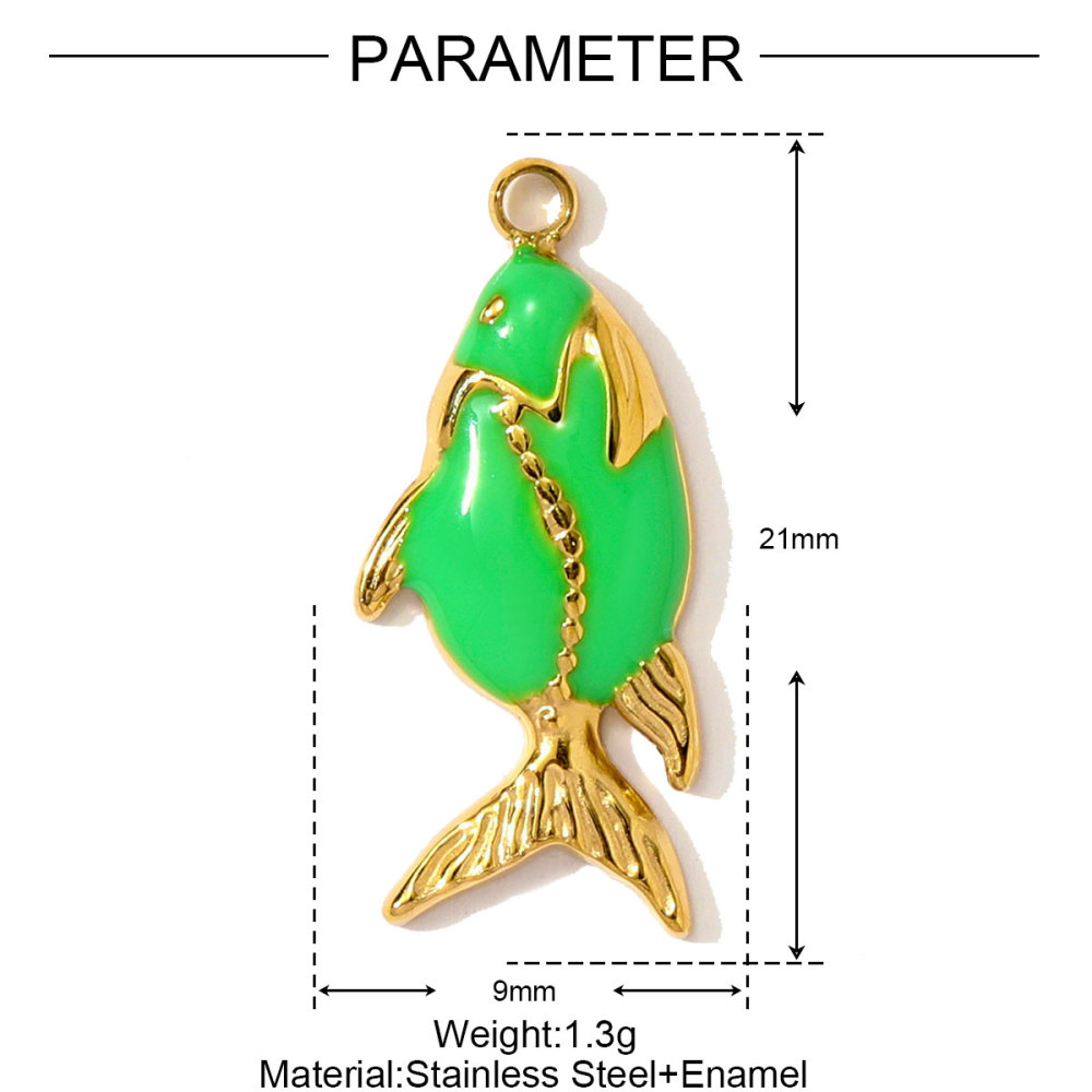 6pcs/pack Stainless Steel Enamel Starfish Seahorse Necklace Pendants Fish Dolphin DIY Bracelet Charms Women Ocean Style Jewelry