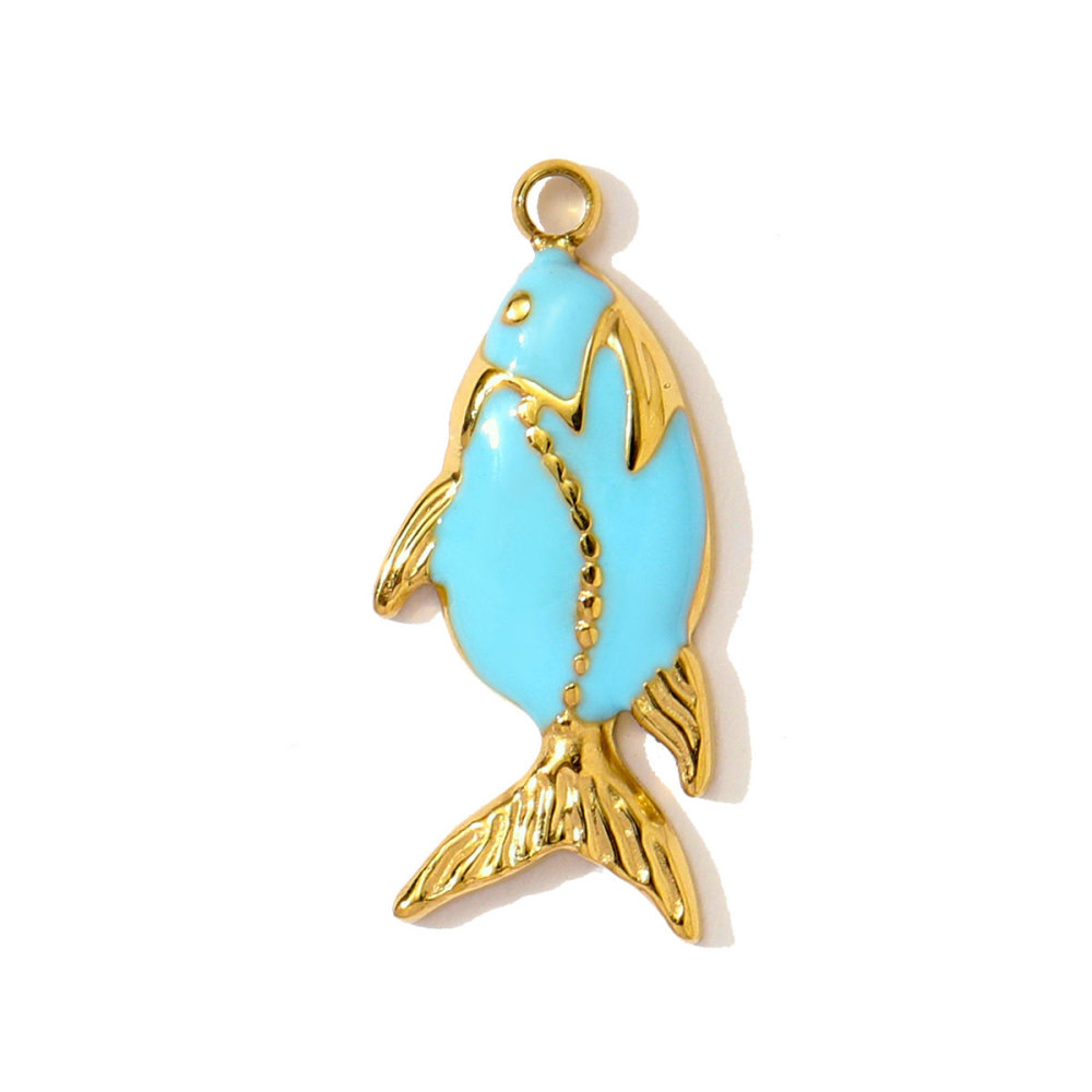 6pcs/pack Stainless Steel Enamel Starfish Seahorse Necklace Pendants Fish Dolphin DIY Bracelet Charms Women Ocean Style Jewelry