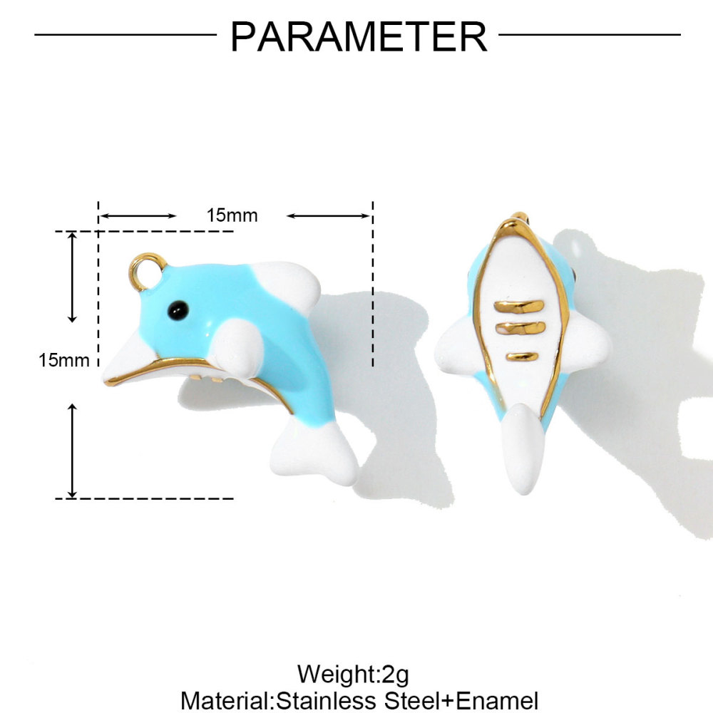 6pcs/pack Stainless Steel Enamel Starfish Seahorse Necklace Pendants Fish Dolphin DIY Bracelet Charms Women Ocean Style Jewelry