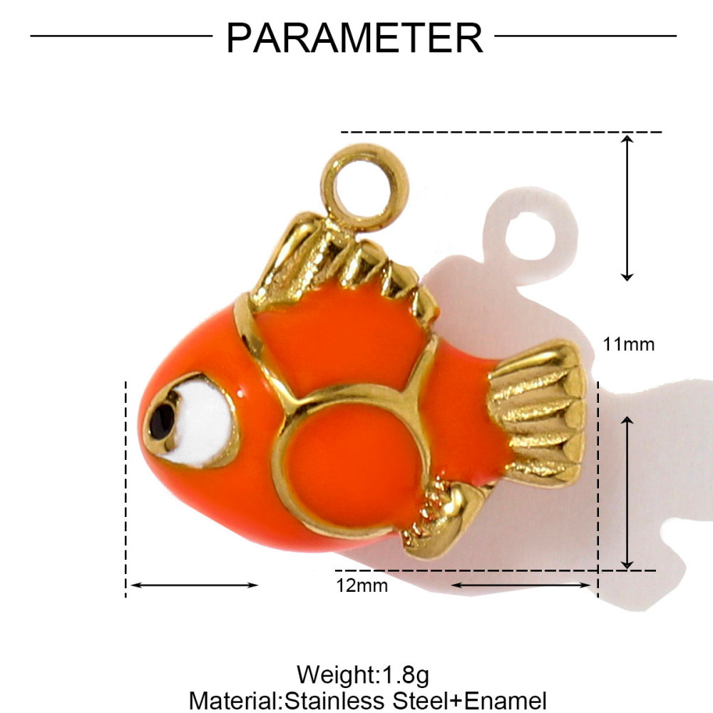 6pcs/pack Stainless Steel Enamel Starfish Seahorse Necklace Pendants Fish Dolphin DIY Bracelet Charms Women Ocean Style Jewelry