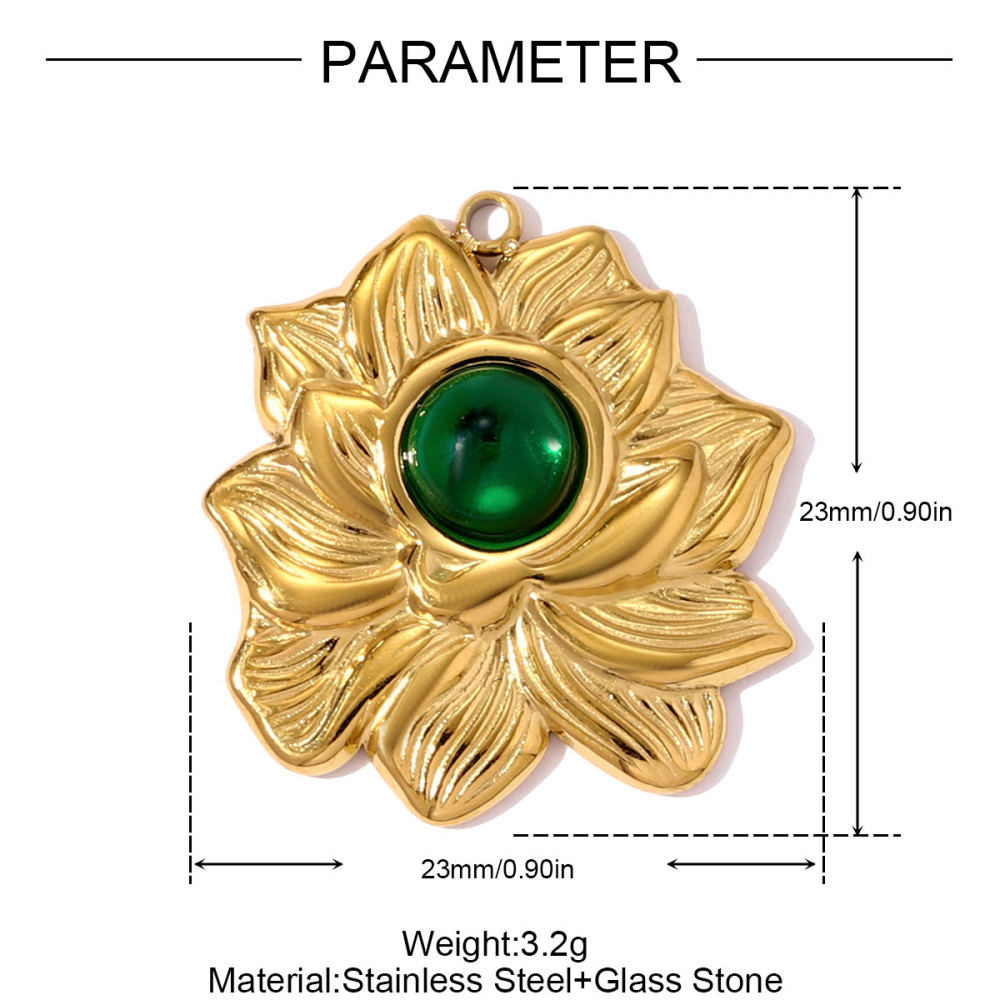 6pcs/pack Stainless Steel Rhinestone Lotus Necklace Pendant Flower Stone DIY Earring Charm Women Angel Cupid Jewelry Wholesale