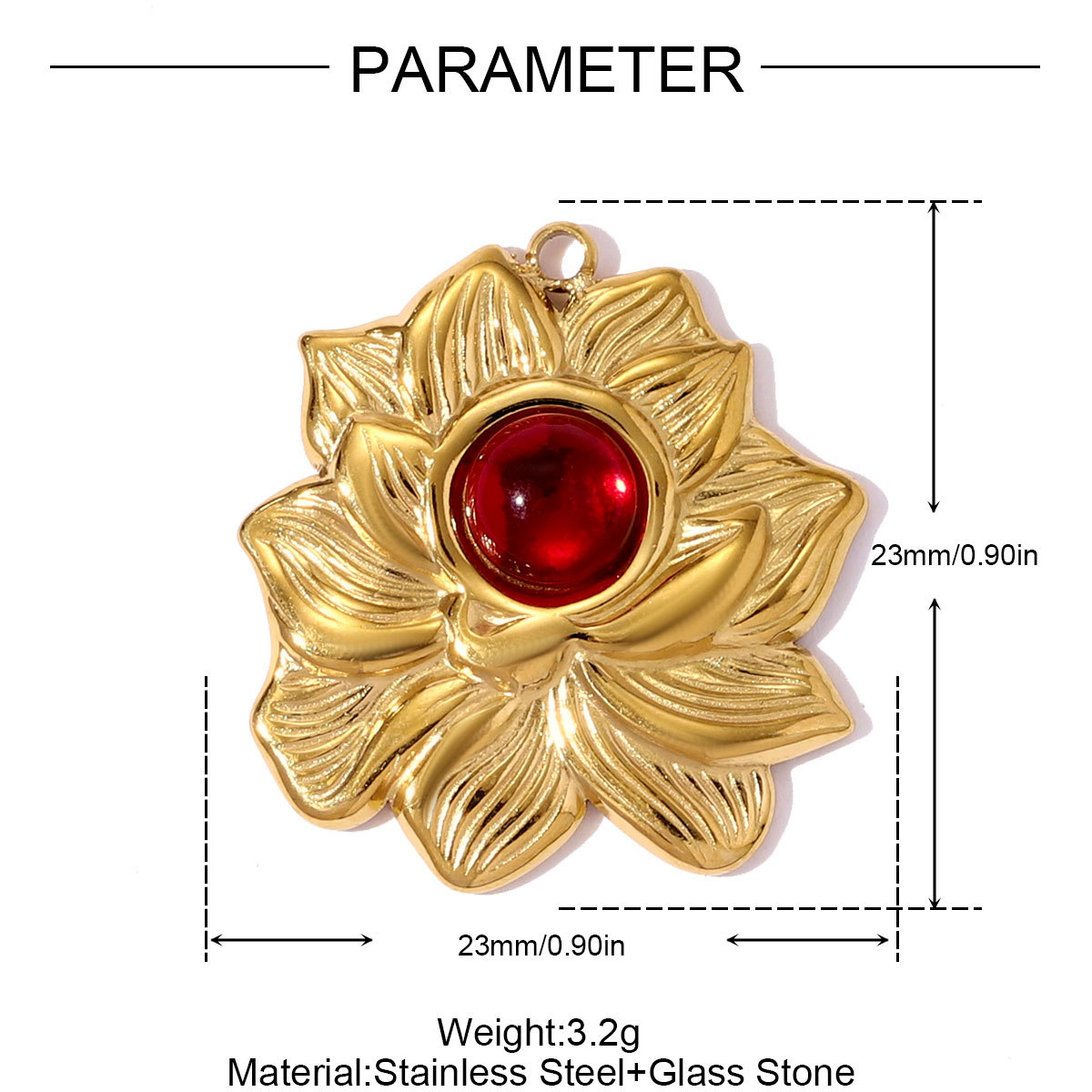 6pcs/pack Stainless Steel Rhinestone Lotus Necklace Pendant Flower Stone DIY Earring Charm Women Angel Cupid Jewelry Wholesale