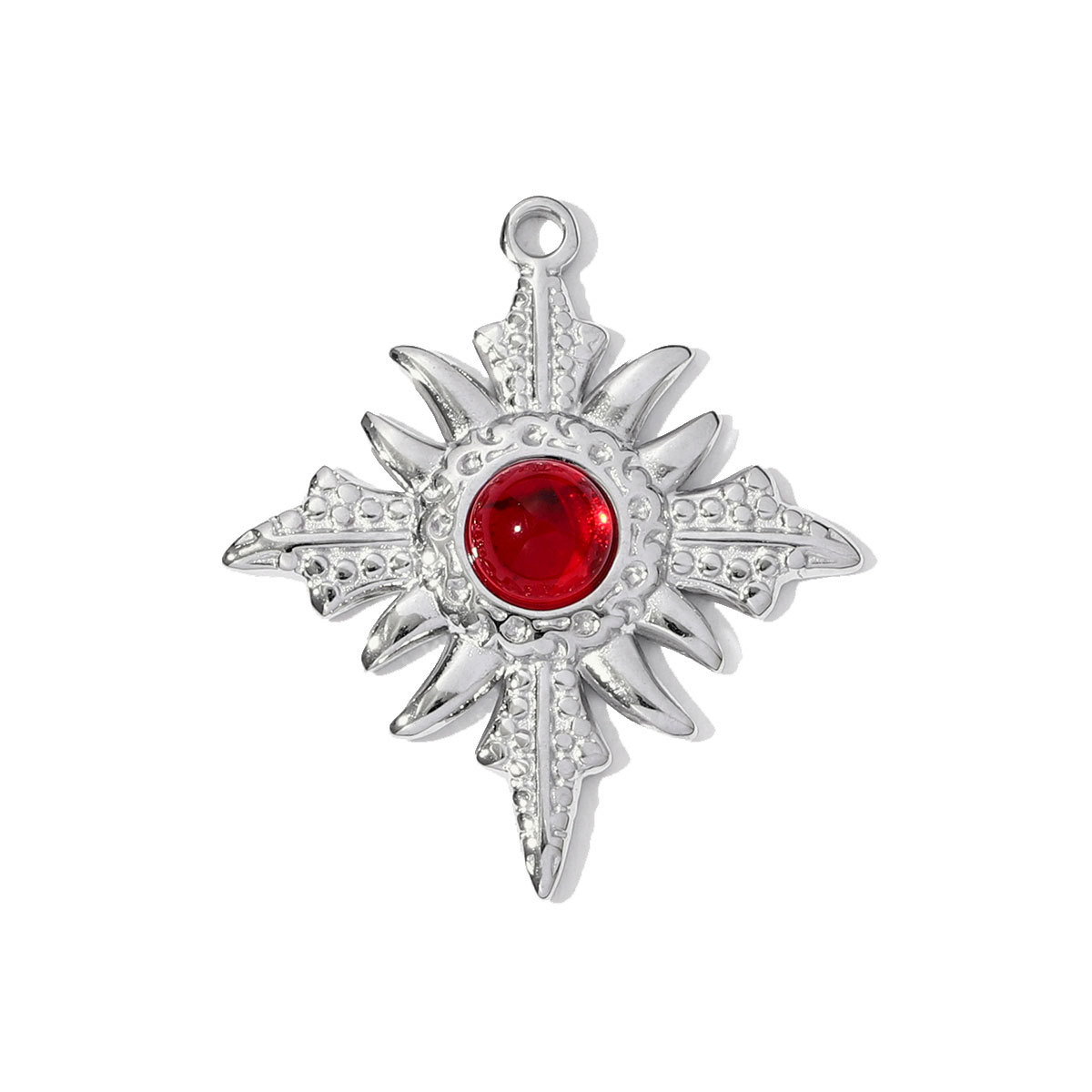 6pcs/pack Stainless Steel Resin Stone Cross Sun Necklace Pendant Star DIY Earring Charm Women Crescent Moon Jewelry Wholesale