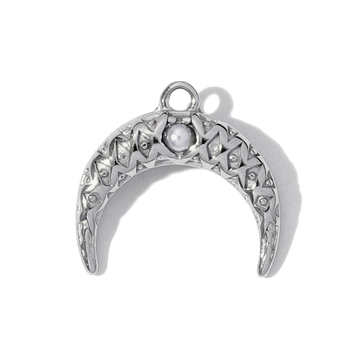 6pcs/pack Stainless Steel Resin Stone Cross Sun Necklace Pendant Star DIY Earring Charm Women Crescent Moon Jewelry Wholesale