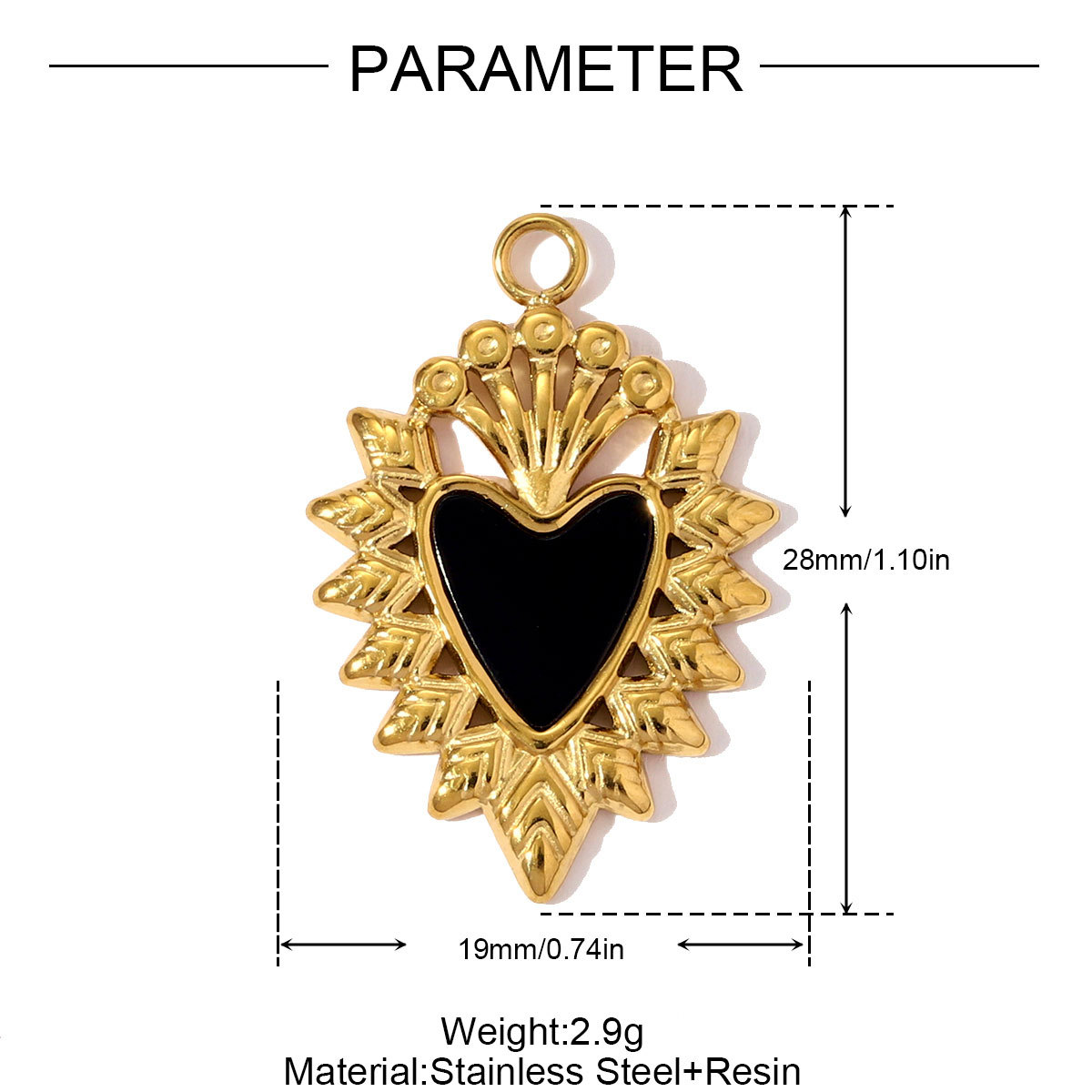 6pcs/pack Stainless Steel Enamel Ladybird Necklace Pendant Crystal Butterfly DIY Earring Charm Women Crown Heart Jewelry Wholesale