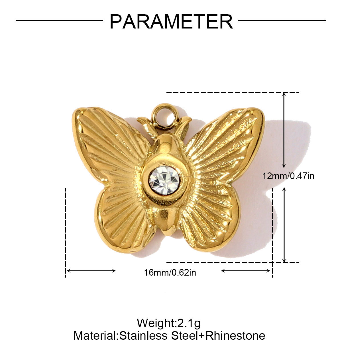 6pcs/pack Stainless Steel Enamel Ladybird Necklace Pendant Crystal Butterfly DIY Earring Charm Women Crown Heart Jewelry Wholesale