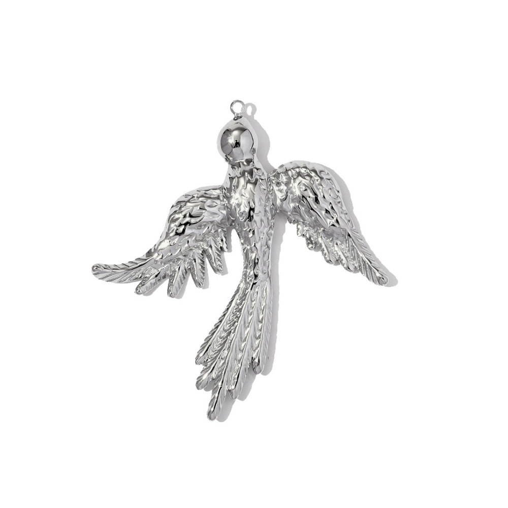 6pcs/pack Big Size Stainless Steel Shell Phoenix Bird Necklace Pendant Hollow Heart DIY Earring Charm Women Starfhish Jewelry Wholesale