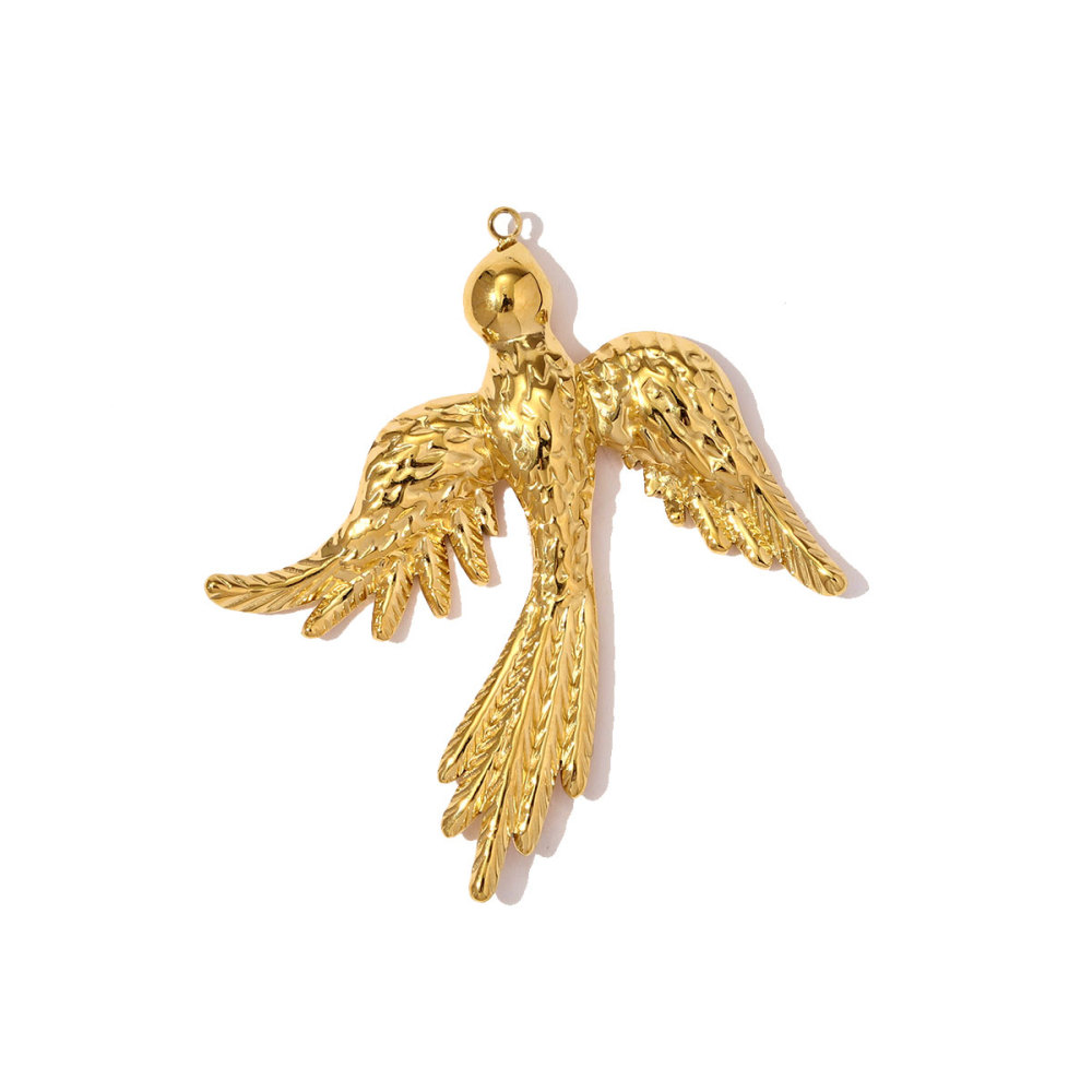 6pcs/pack Big Size Stainless Steel Shell Phoenix Bird Necklace Pendant Hollow Heart DIY Earring Charm Women Starfhish Jewelry Wholesale