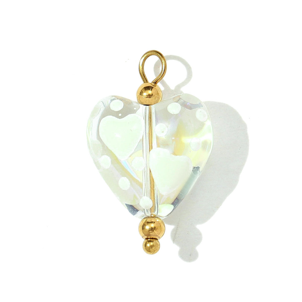 6pcs/pack Pink Enamel Strawberry Stainless Steel DIY Earring Charms Lampwork Glass Heart Pendants Woman Jewelry Necklace Making