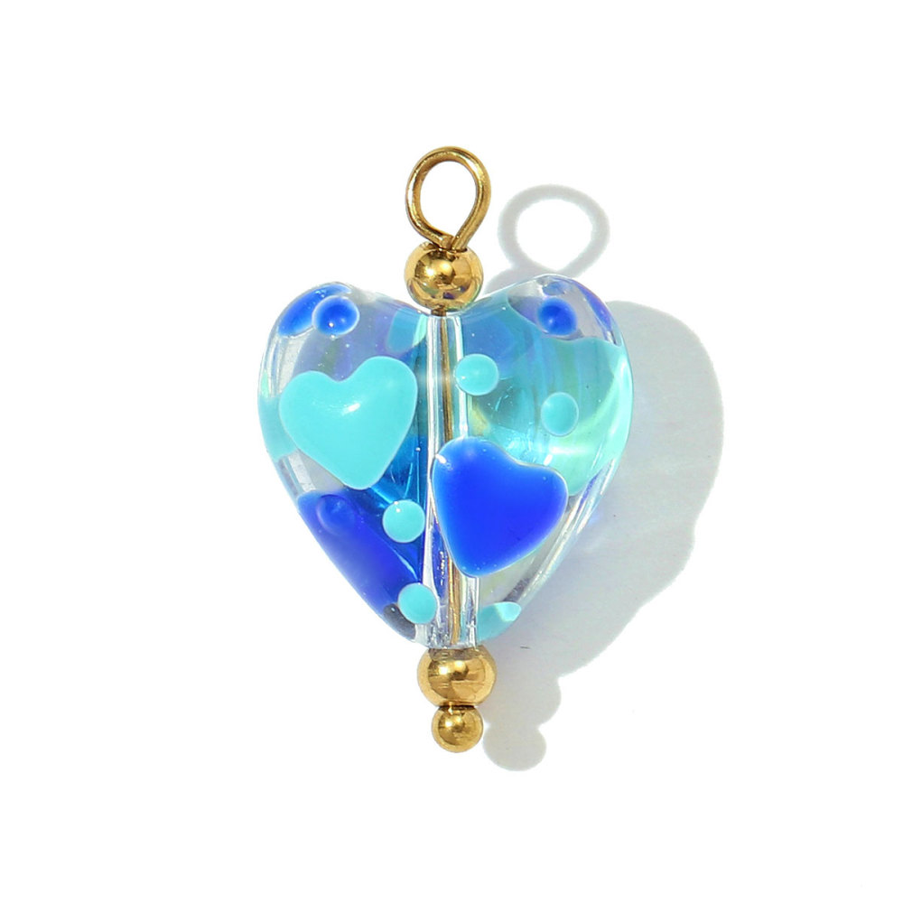 6pcs/pack Pink Enamel Strawberry Stainless Steel DIY Earring Charms Lampwork Glass Heart Pendants Woman Jewelry Necklace Making