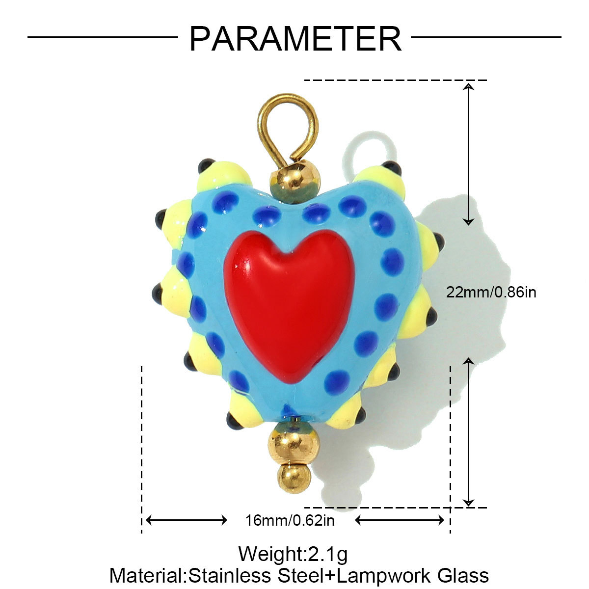 6pcs/pack Pink Enamel Strawberry Stainless Steel DIY Earring Charms Lampwork Glass Heart Pendants Woman Jewelry Necklace Making