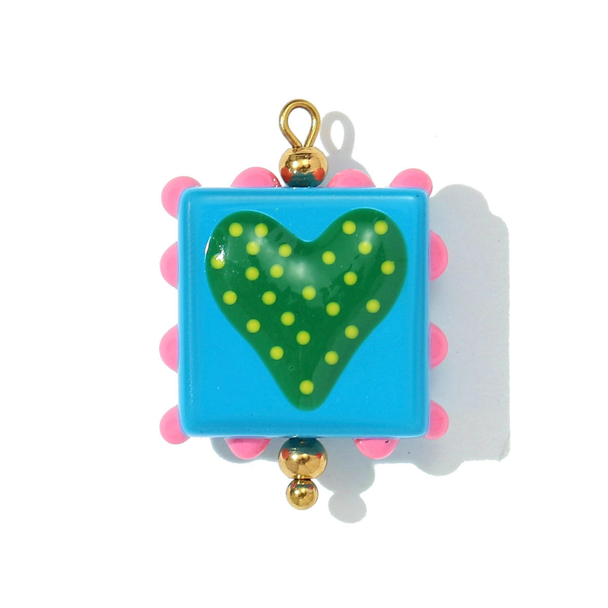 6pcs/pack Pink Enamel Strawberry Stainless Steel DIY Earring Charms Lampwork Glass Heart Pendants Woman Jewelry Necklace Making