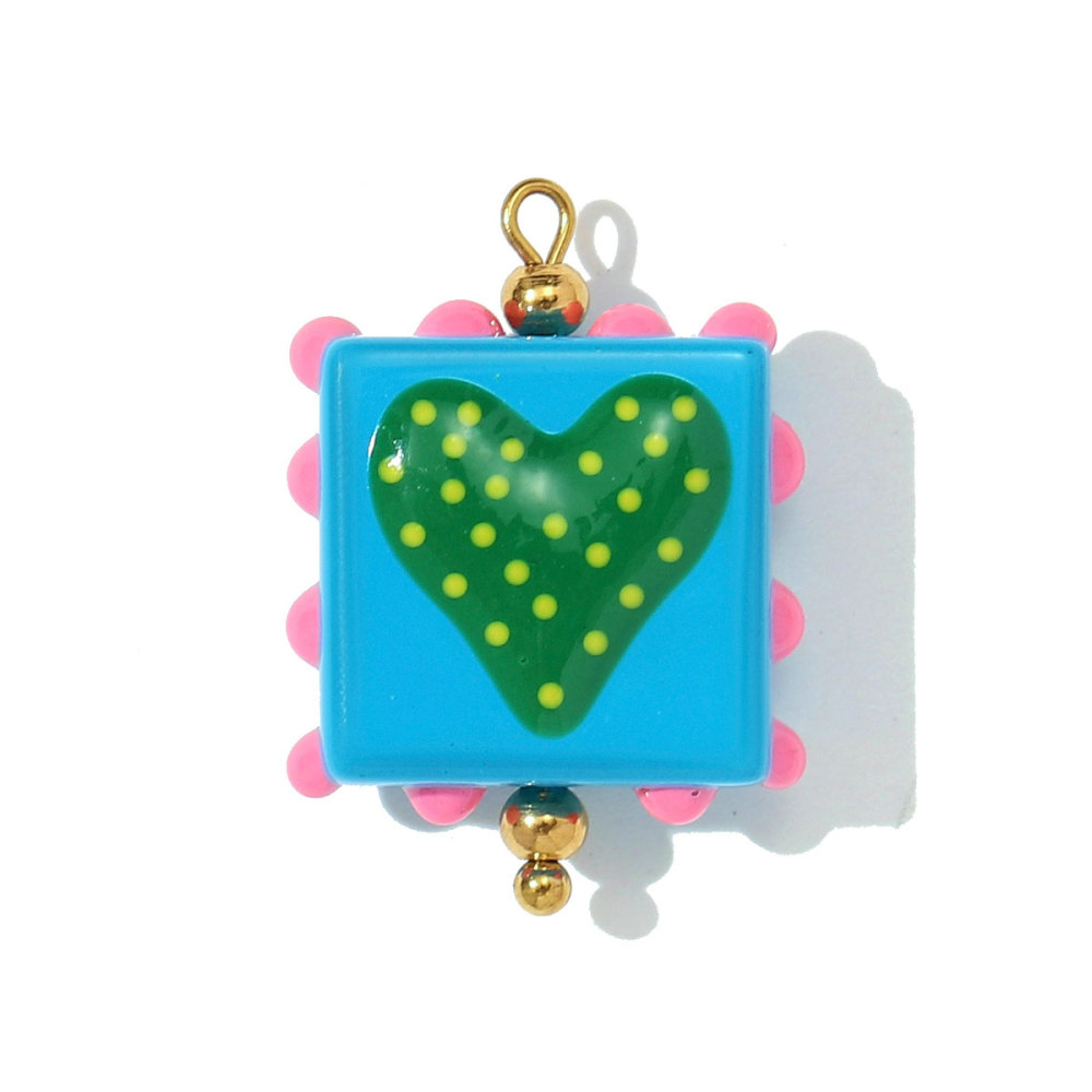 6pcs/pack Pink Enamel Strawberry Stainless Steel DIY Earring Charms Lampwork Glass Heart Pendants Woman Jewelry Necklace Making