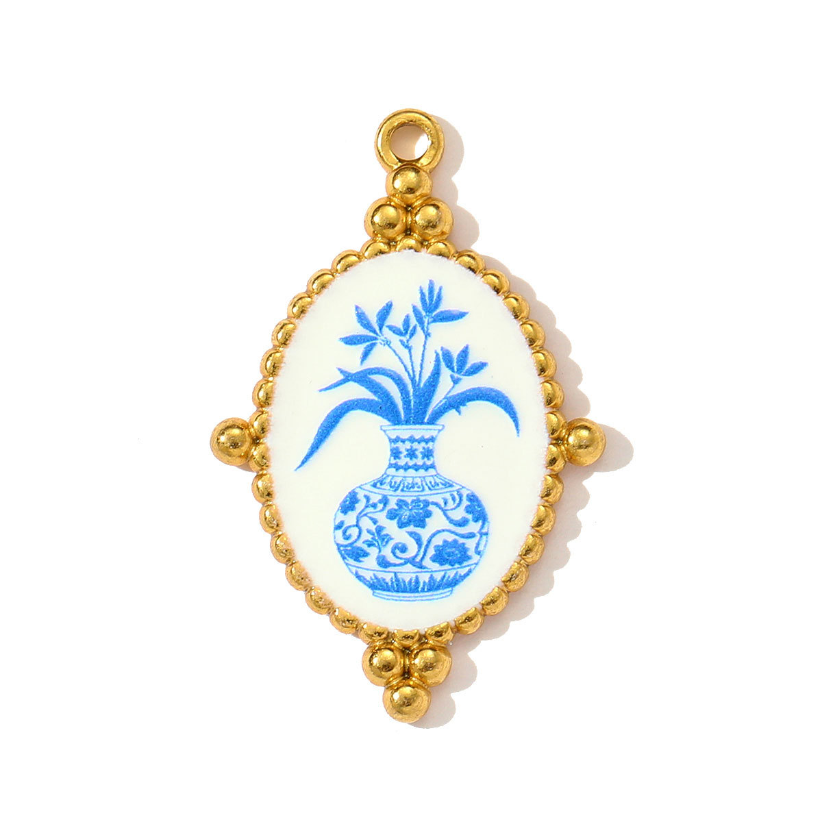 6pcs/pack Oval Hammered Stainless Steel DIY Earring Charms Woman Jewelry Enamel Peace Dove Bee Pendants Necklace Making Jewelry