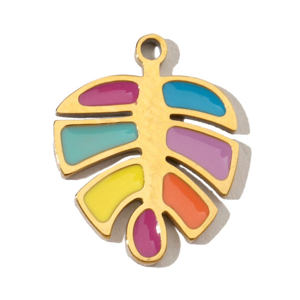 6pcs/pack Fruit Cherry Enamel Stainless Steel Diy Charms Women Peach Palm Tree Earring Necklace Pendant Watermelon Jewelry