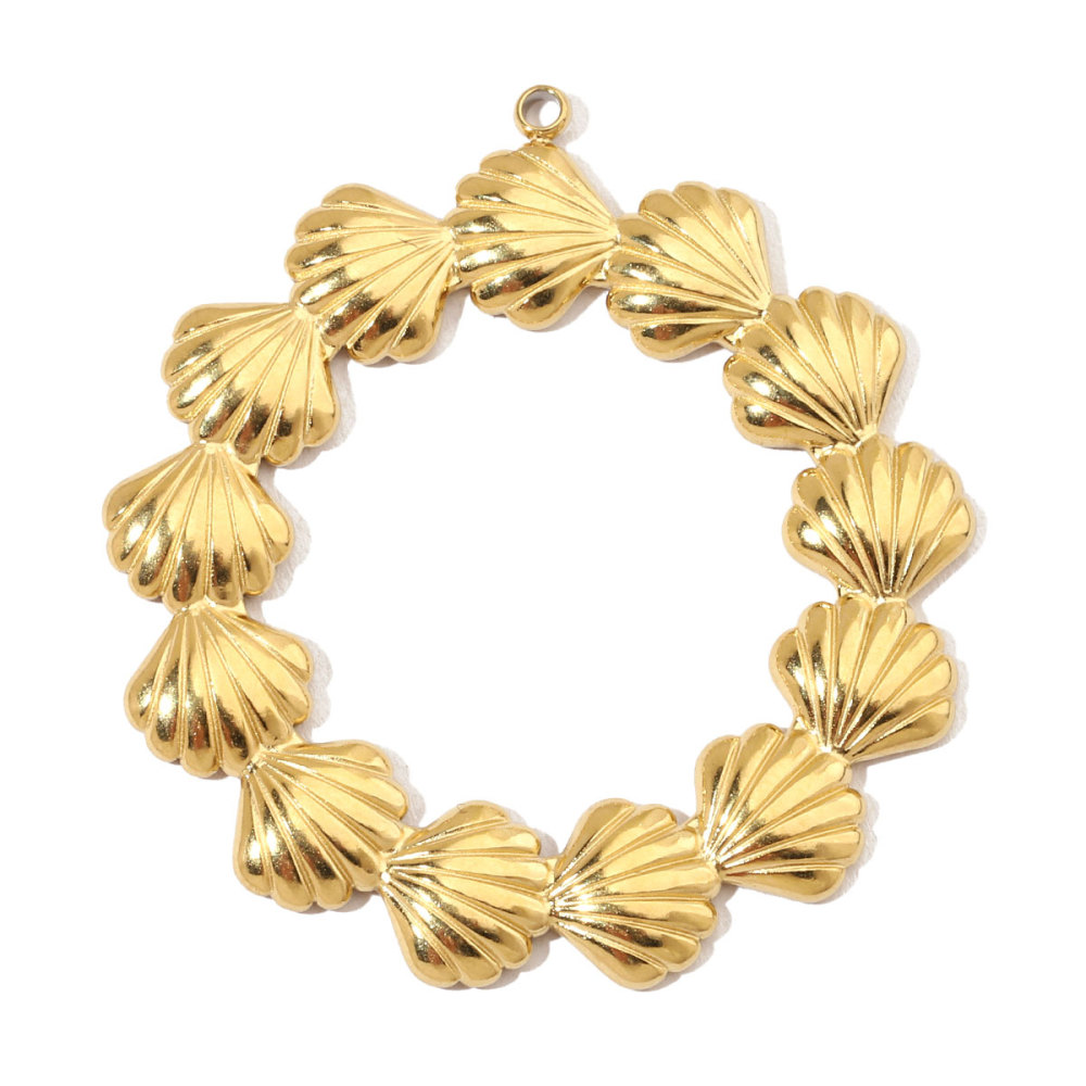6pcs/pack French Antique Shell Sun Stainless Steel Diy Charms Women Starfish Earring Necklace Pendant Heart Jewelry