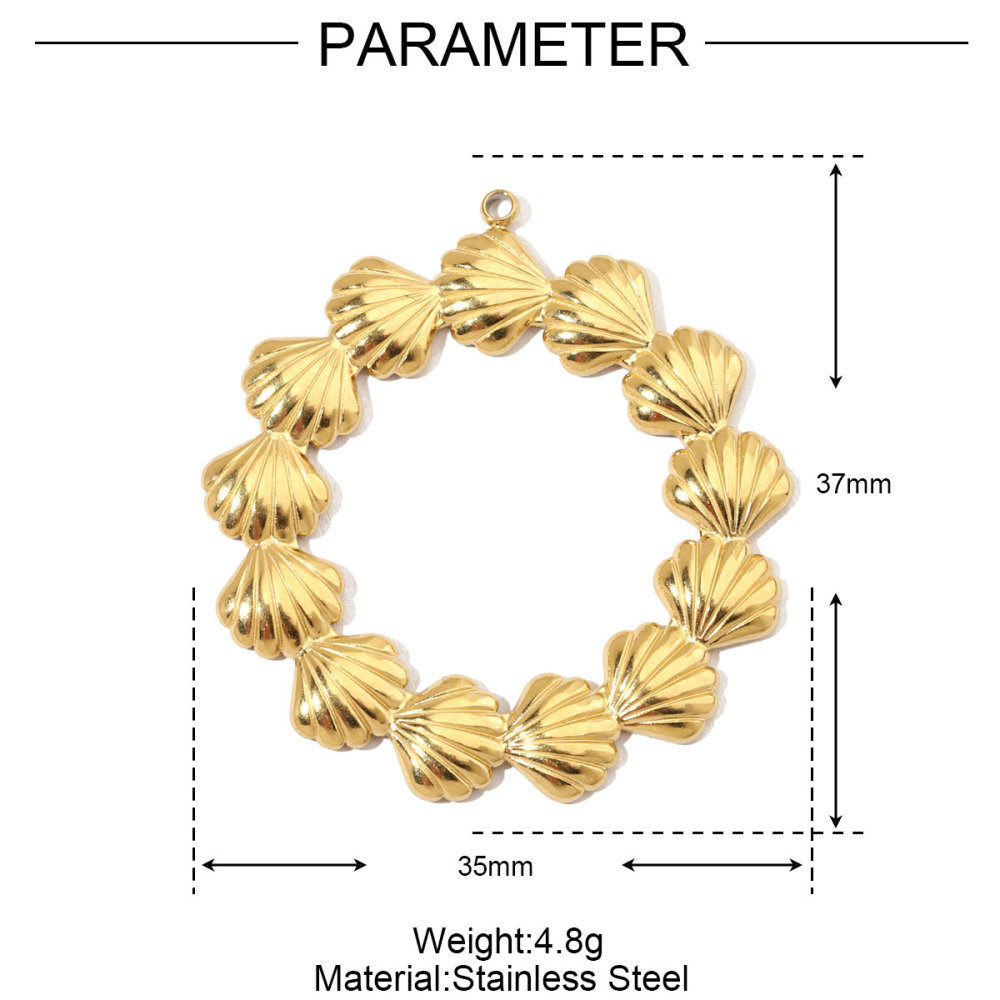 6pcs/pack French Antique Shell Sun Stainless Steel Diy Charms Women Starfish Earring Necklace Pendant Heart Jewelry