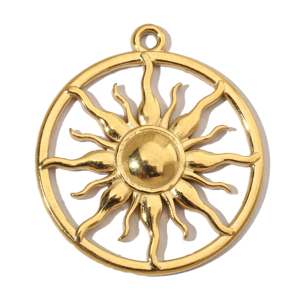 6pcs/pack French Antique Shell Sun Stainless Steel Diy Charms Women Starfish Earring Necklace Pendant Heart Jewelry