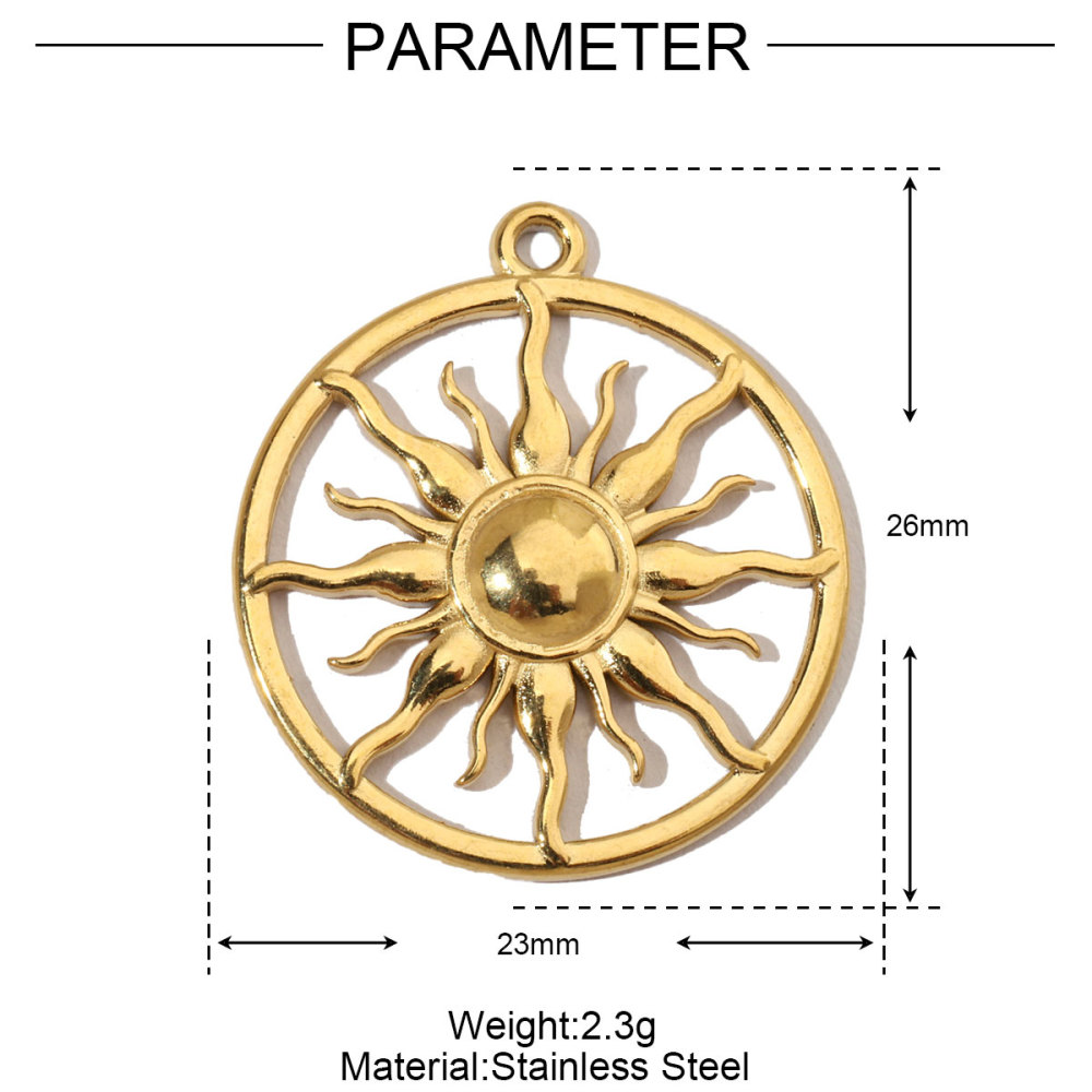 6pcs/pack French Antique Shell Sun Stainless Steel Diy Charms Women Starfish Earring Necklace Pendant Heart Jewelry