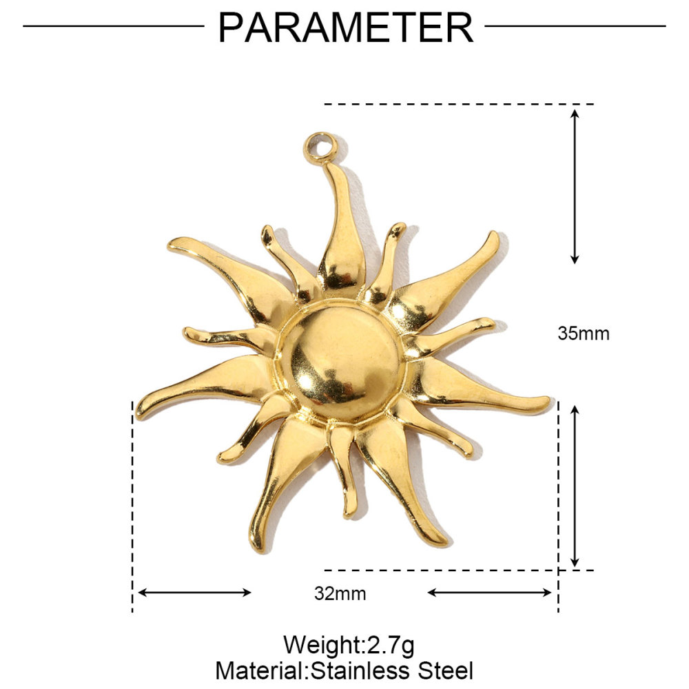 6pcs/pack French Antique Shell Sun Stainless Steel Diy Charms Women Starfish Earring Necklace Pendant Heart Jewelry