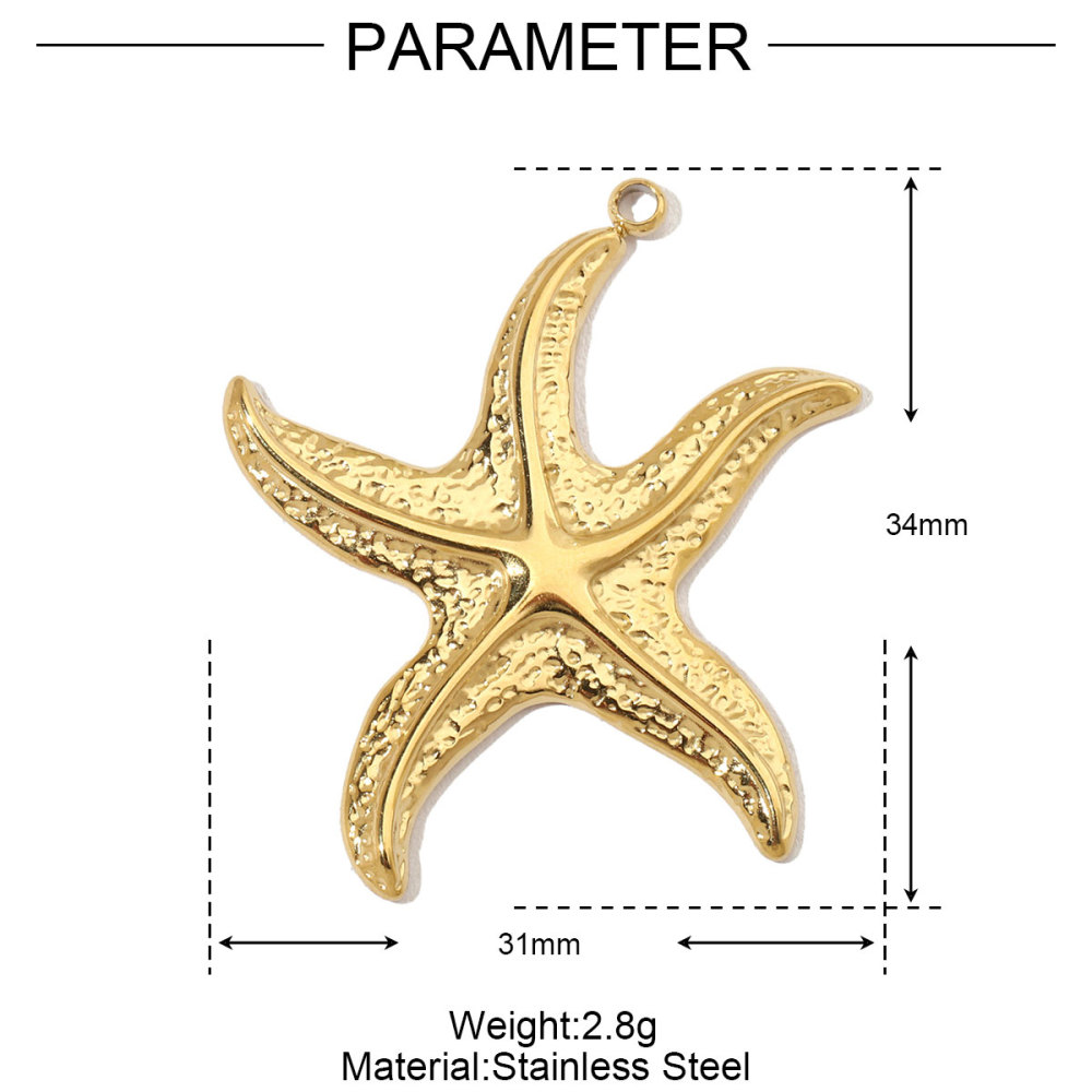 6pcs/pack French Antique Shell Sun Stainless Steel Diy Charms Women Starfish Earring Necklace Pendant Heart Jewelry