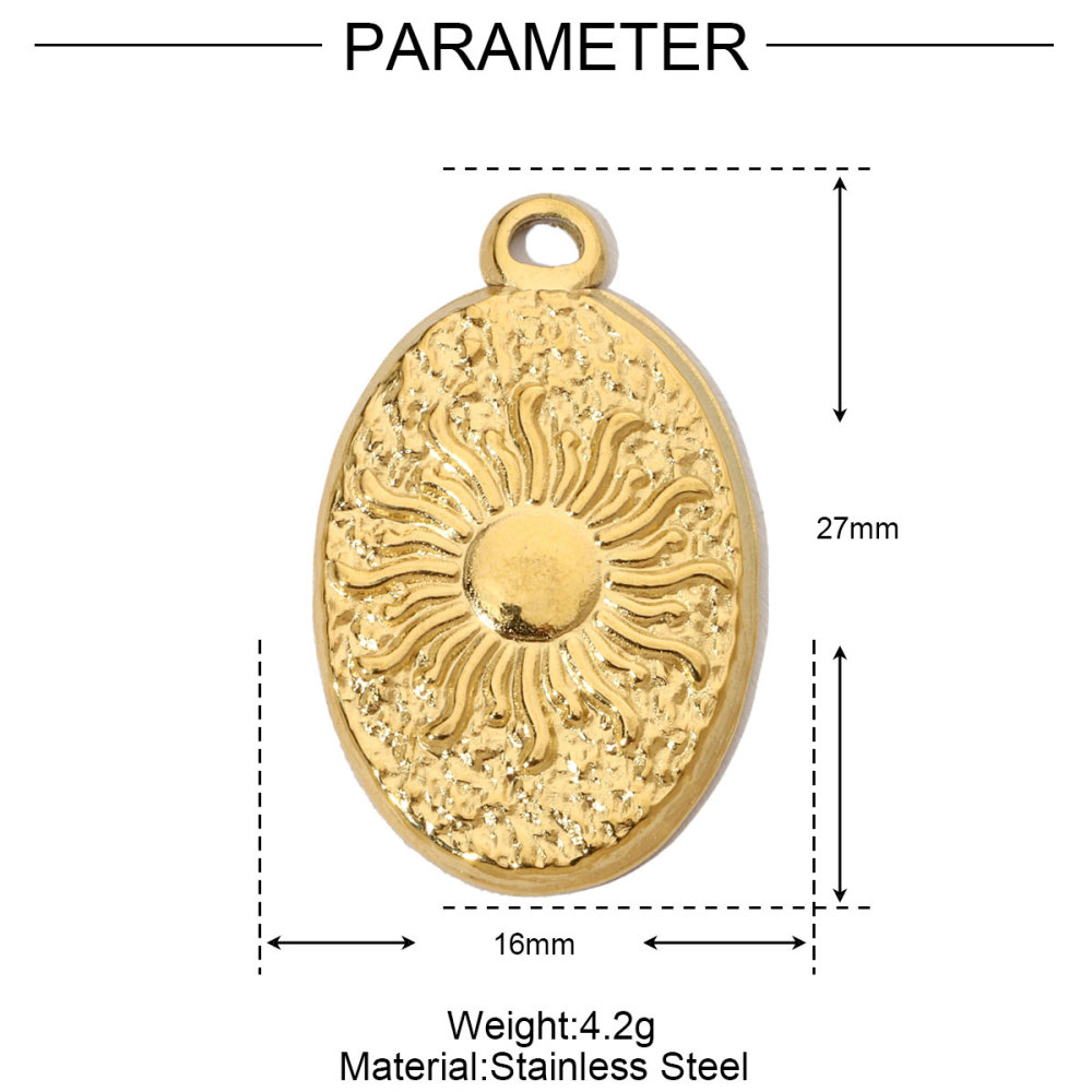 6pcs/pack French Antique Shell Sun Stainless Steel Diy Charms Women Starfish Earring Necklace Pendant Heart Jewelry