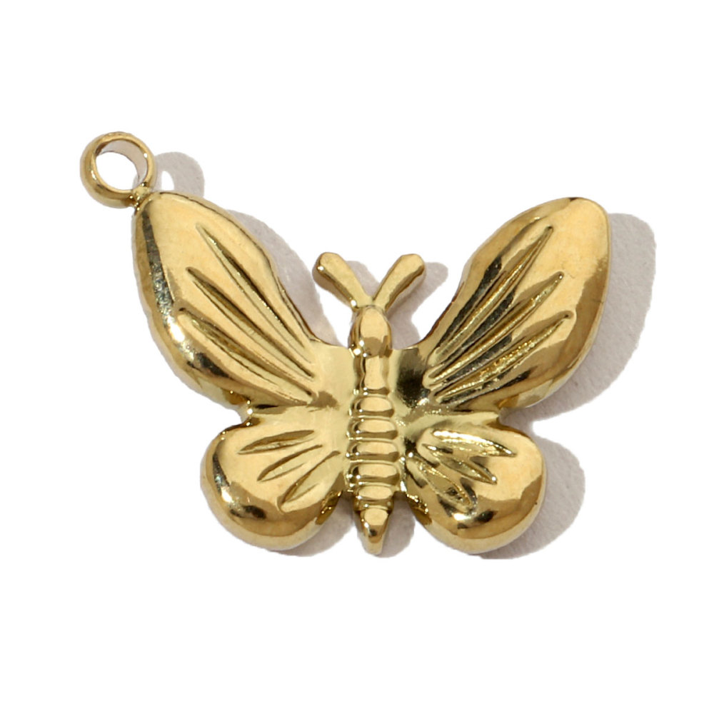 6pcs/pack French Antique Coin Sun Stainless Steel Diy Charms Women Heart Butterfly Earring Necklace Pendant Croissant Jewelry