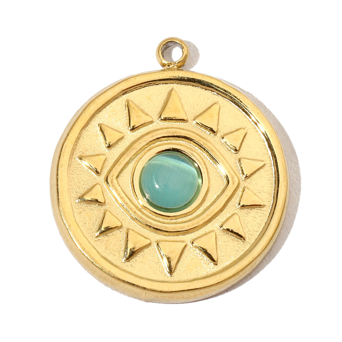 6pcs/pack French Sun Natural Stone Stainless Steel Diy Charms Women Heart Tiger Eye Necklace Pendant Round Lapis Lazuli Jewelry