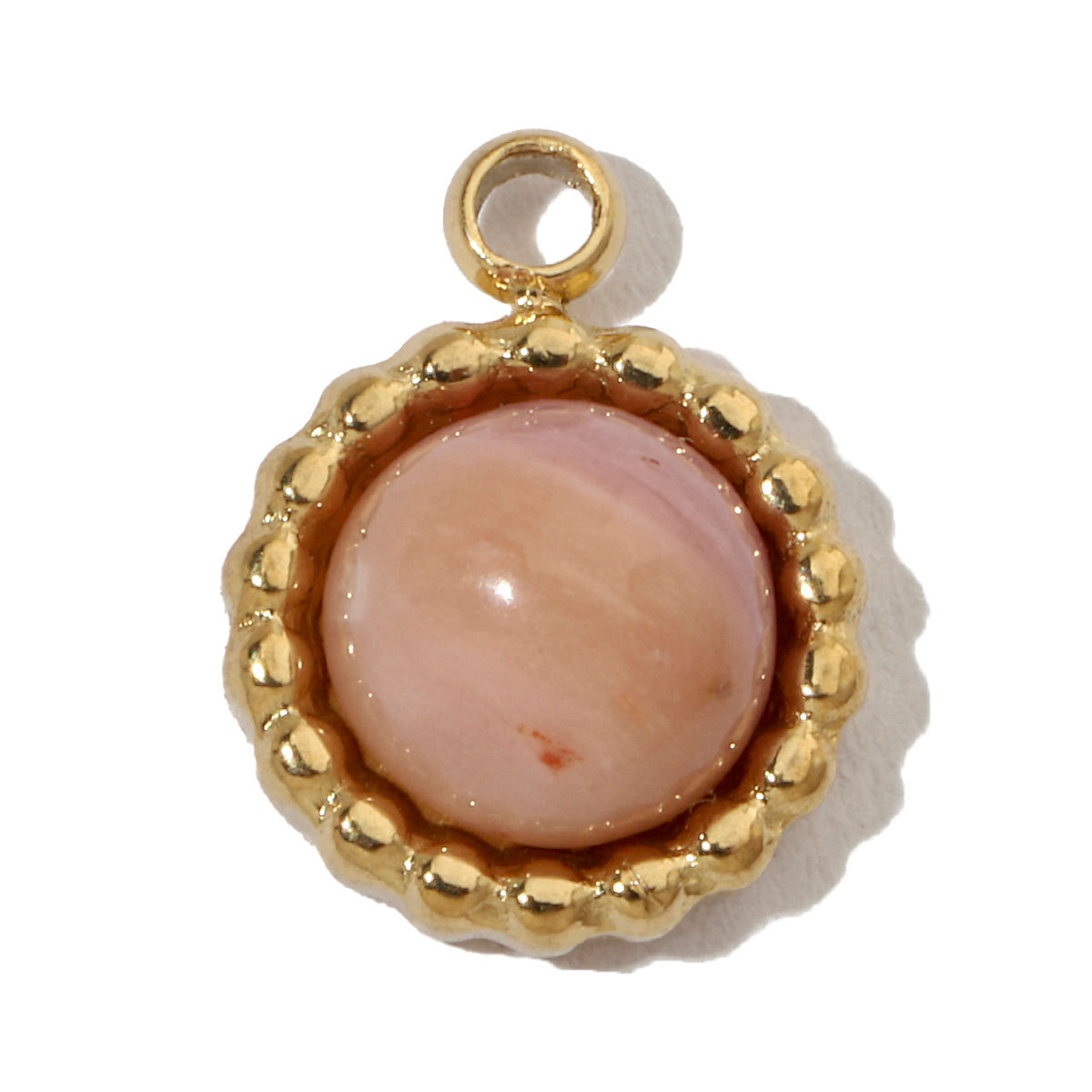 6pcs/pack French Sun Natural Stone Stainless Steel Diy Charms Women Heart Tiger Eye Necklace Pendant Round Lapis Lazuli Jewelry