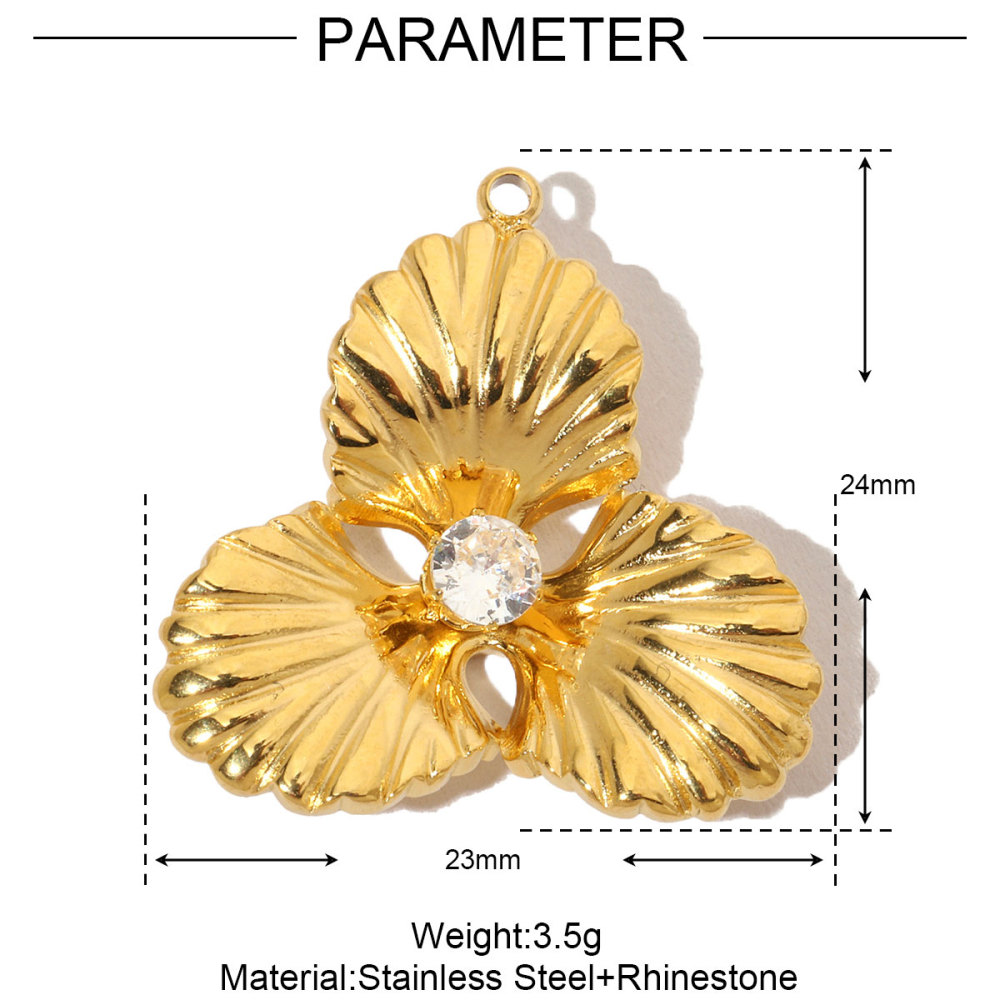 6pcs/pack French Flower Stone Stainless Steel Diy Pendants Women Irregular Petals Earring Charms Peach Blossom Jewelry