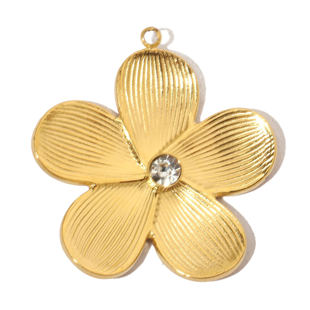 6pcs/pack French Flower Stone Stainless Steel Diy Pendants Women Irregular Petals Earring Charms Peach Blossom Jewelry