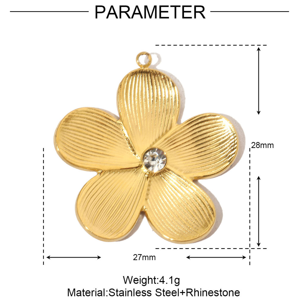 6pcs/pack French Flower Stone Stainless Steel Diy Pendants Women Irregular Petals Earring Charms Peach Blossom Jewelry