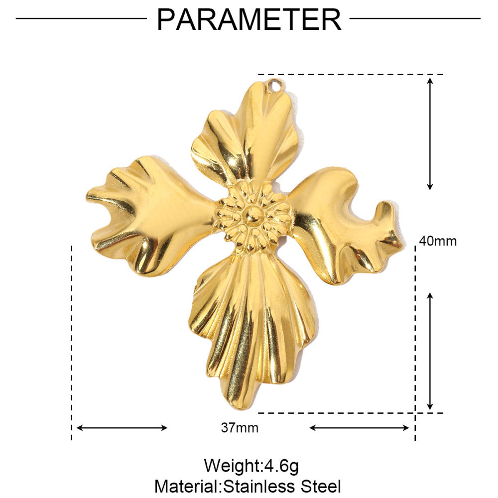 6pcs/pack French Flower Stone Stainless Steel Diy Pendants Women Irregular Petals Earring Charms Peach Blossom Jewelry