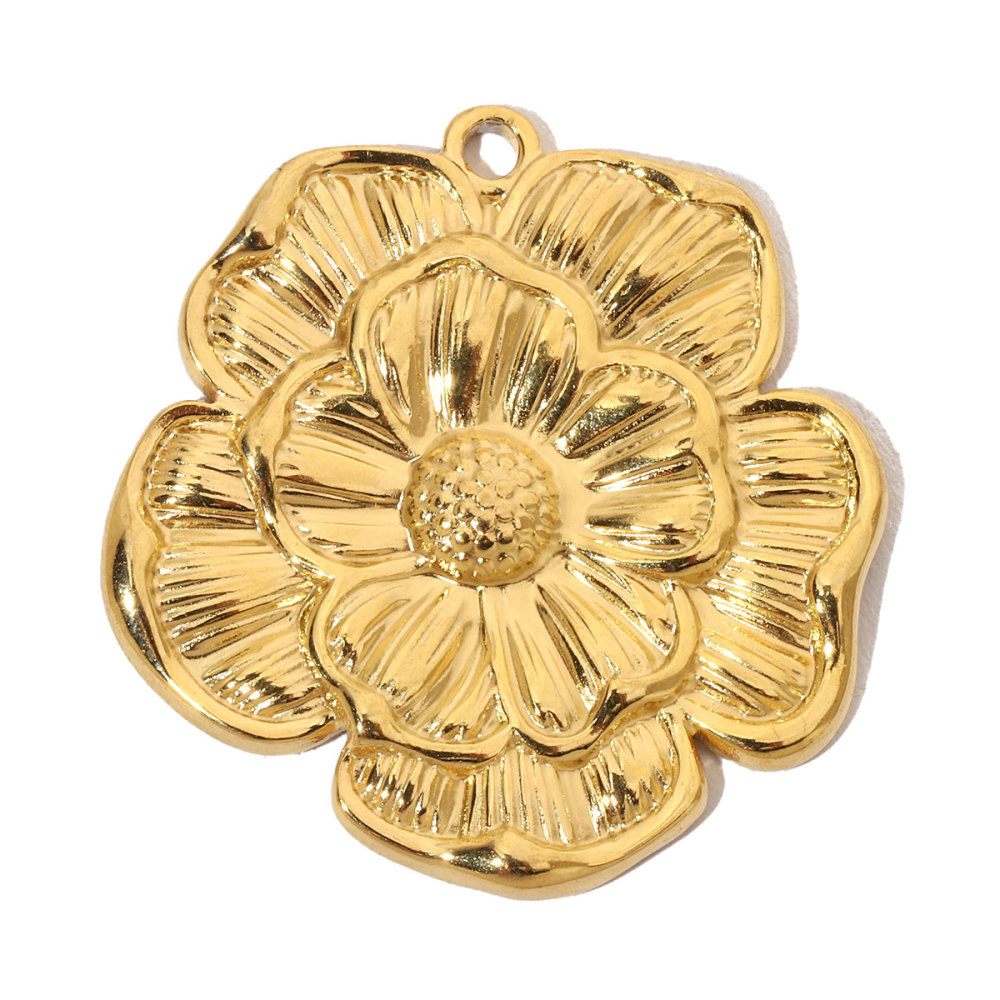 6pcs/pack French Flower Stone Stainless Steel Diy Pendants Women Irregular Petals Earring Charms Peach Blossom Jewelry