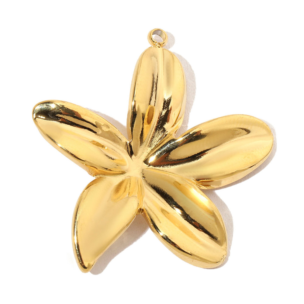 6pcs/pack French Flower Stone Stainless Steel Diy Pendants Women Irregular Petals Earring Charms Peach Blossom Jewelry