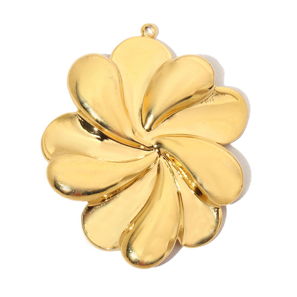 6pcs/pack French Flower Stone Stainless Steel Diy Pendants Women Irregular Petals Earring Charms Peach Blossom Jewelry
