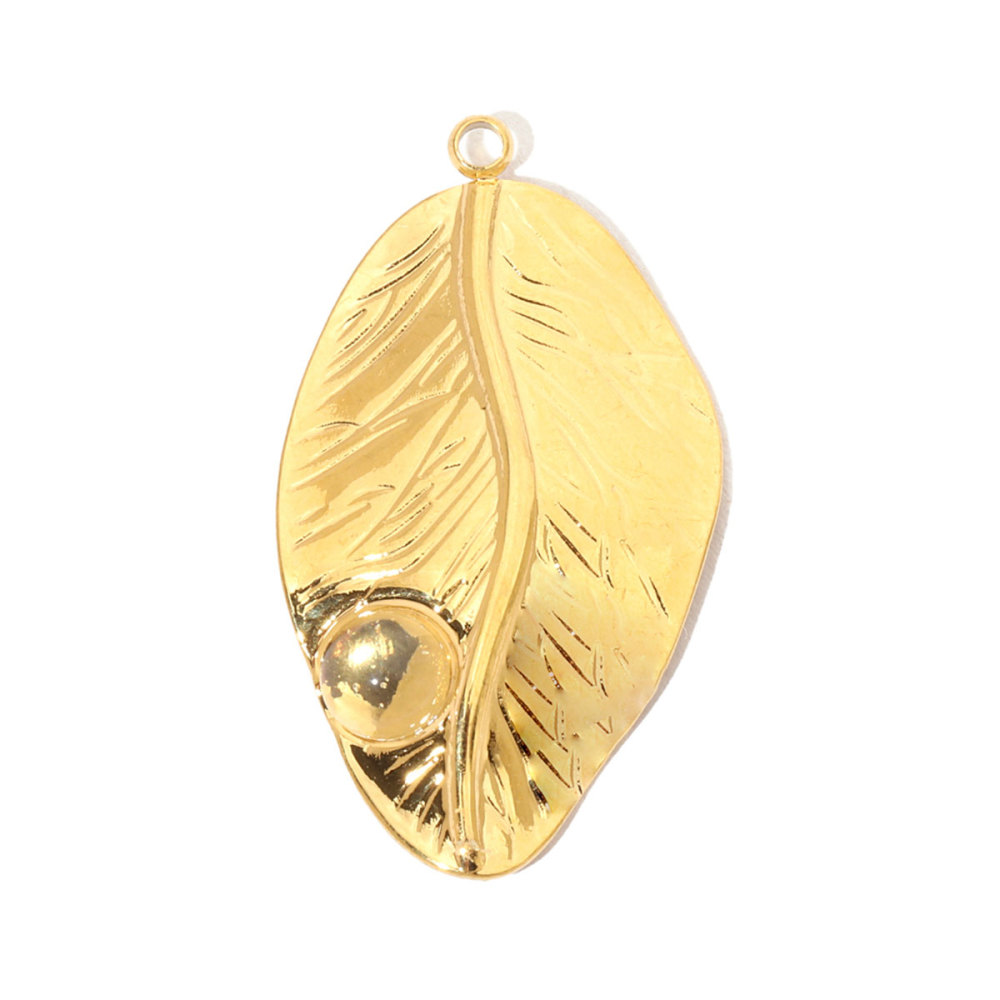 6pcs/pack French Daisy Rose Stone Stainless Steel Diy Charms Women Leaf Necklace Pendant Two Tone Flower Jewelry