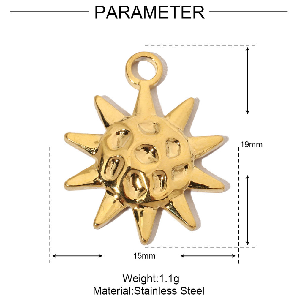 6pcs/pack French Shell Shark Stainless Steel Diy Charms Women Bee Hummingbird Necklace Pendant Sun Bracelets Jewelry
