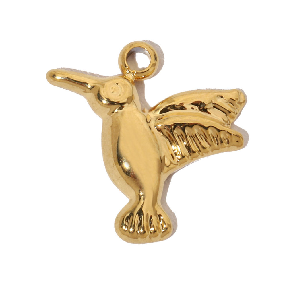 6pcs/pack French Shell Shark Stainless Steel Diy Charms Women Bee Hummingbird Necklace Pendant Sun Bracelets Jewelry