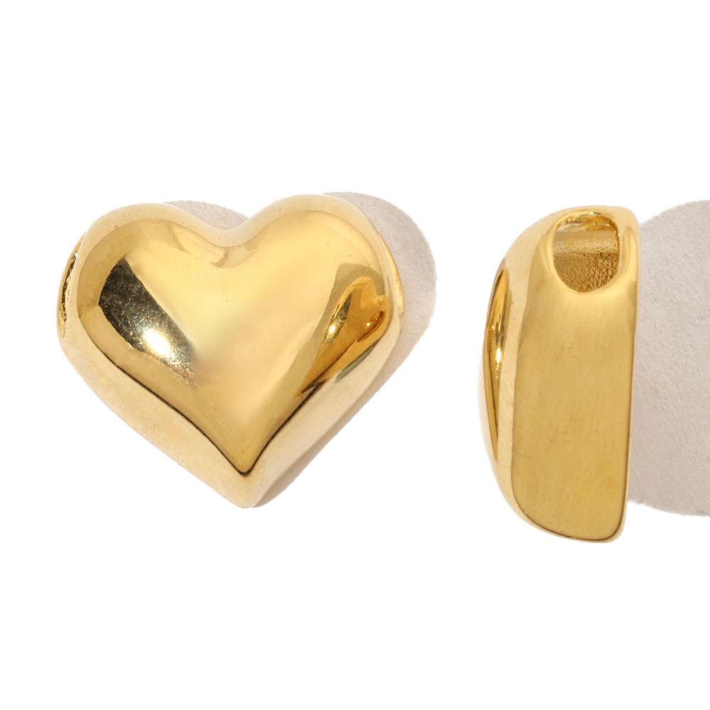 6pcs/pack French Cubic Zircon Irregular Heart Stainless Steel Diy Charms Women Color Stone Love Necklace Pendant Jewelry