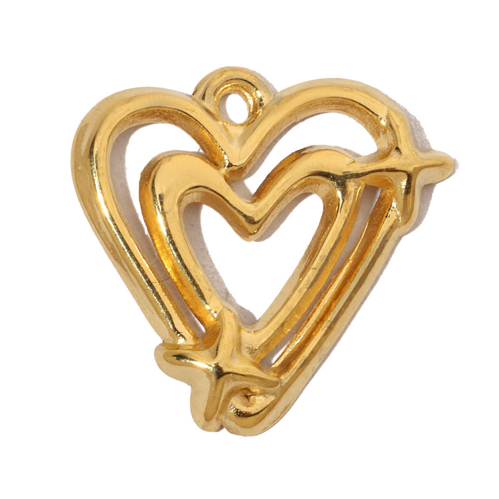 6pcs/pack French Hollow Stone Heart Stainless Steel Diy Charms Women Clover Star Bracelet Pendant Love Jewelry
