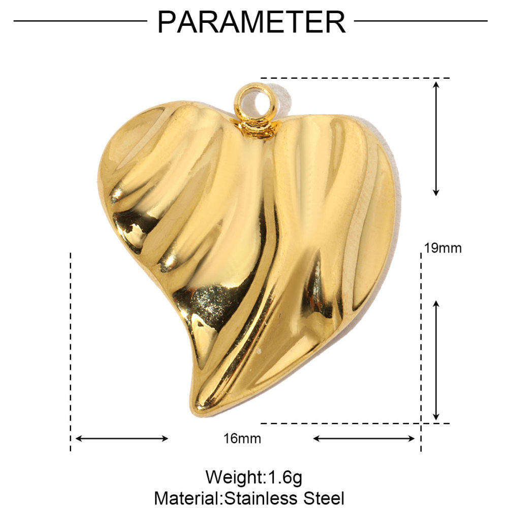 6pcs/pack French Hollow Stone Heart Stainless Steel Diy Charms Women Clover Star Bracelet Pendant Love Jewelry