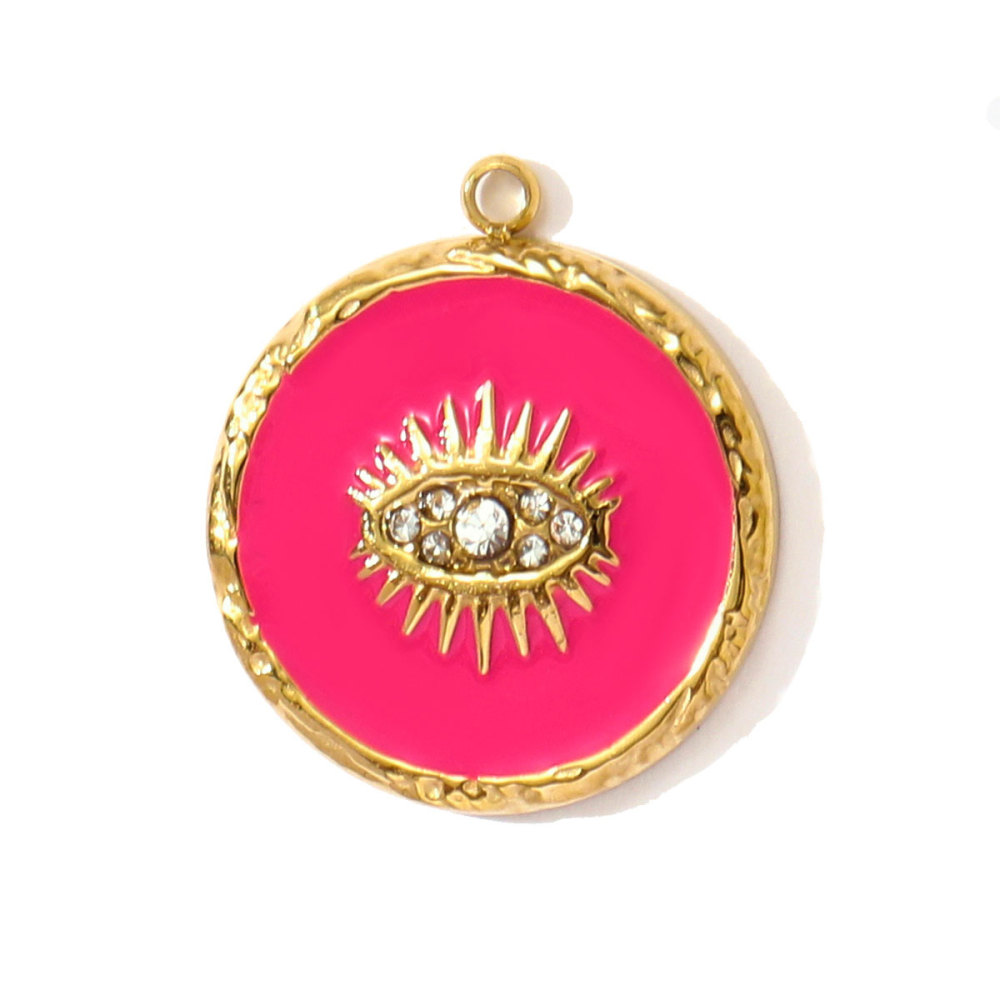 6pcs/pack Cute Stainless Steel Coffe Cup Doughnut Necklace Pendants Enamel Dog Bow Knot DIY Charms Women Love Heart Jewelry