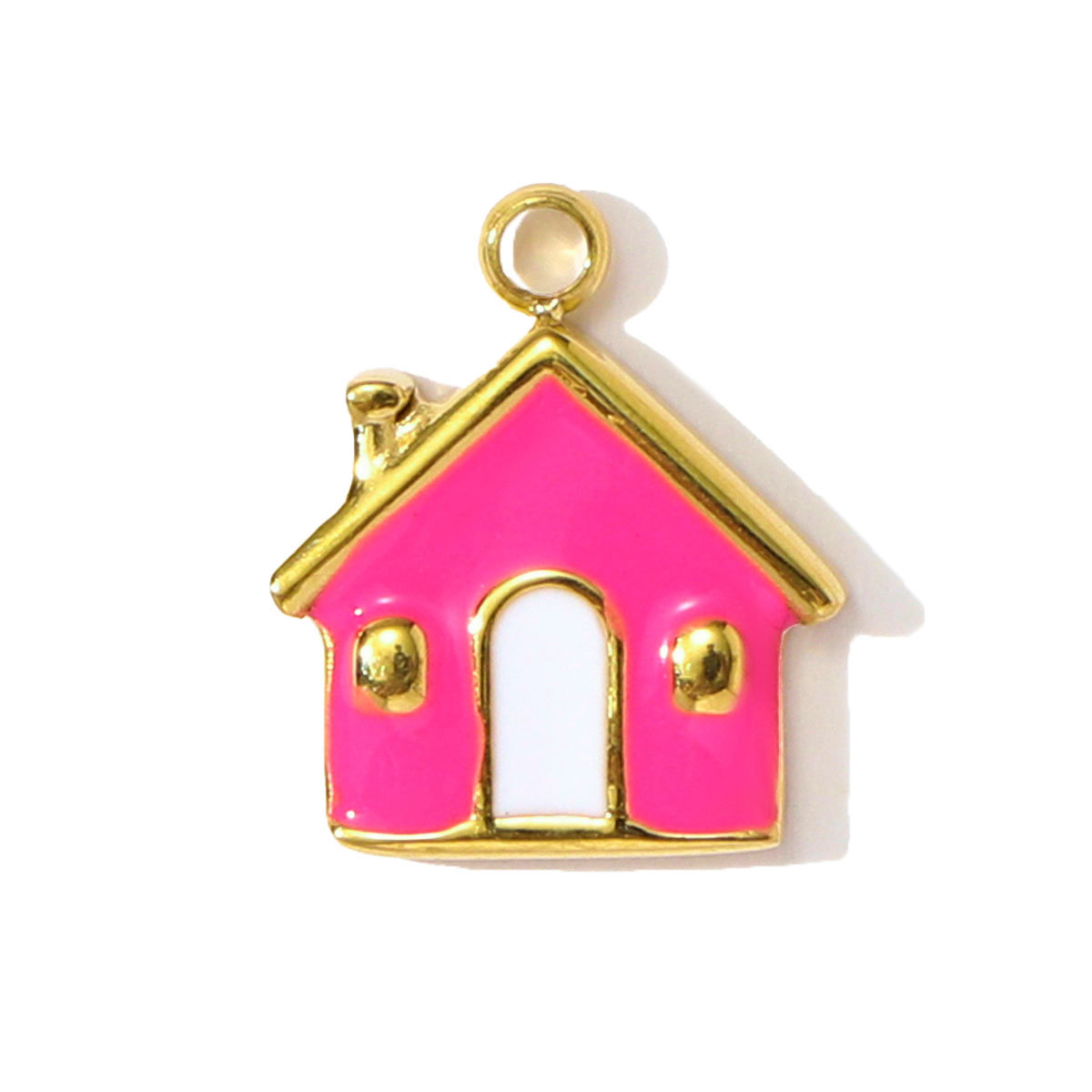 6pcs/pack Dopamine Stainless Steel Baby Bottle House Necklace Pendants Enamel Star Moon DIY Bracelet Charms Women Love Jewelry