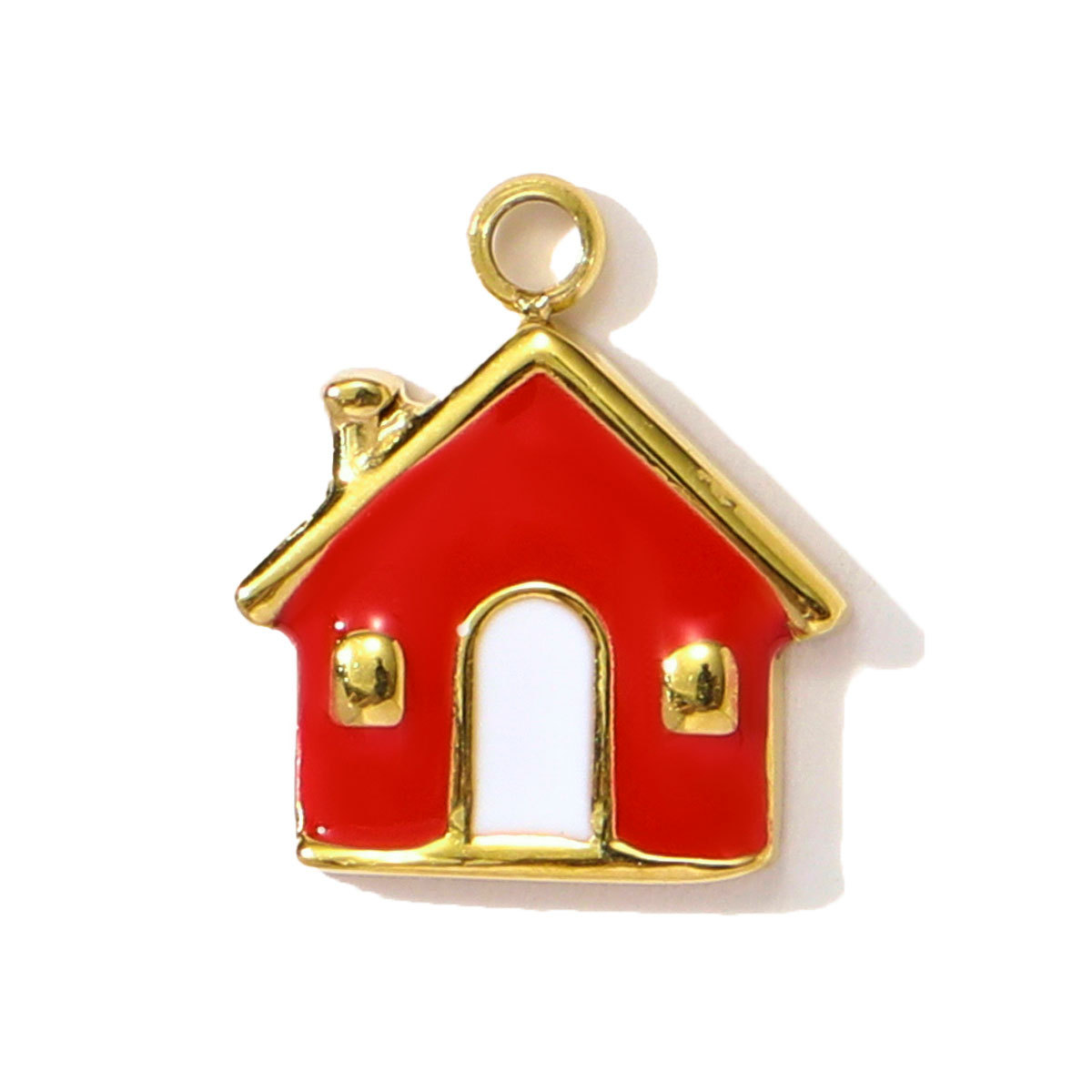6pcs/pack Dopamine Stainless Steel Baby Bottle House Necklace Pendants Enamel Star Moon DIY Bracelet Charms Women Love Jewelry