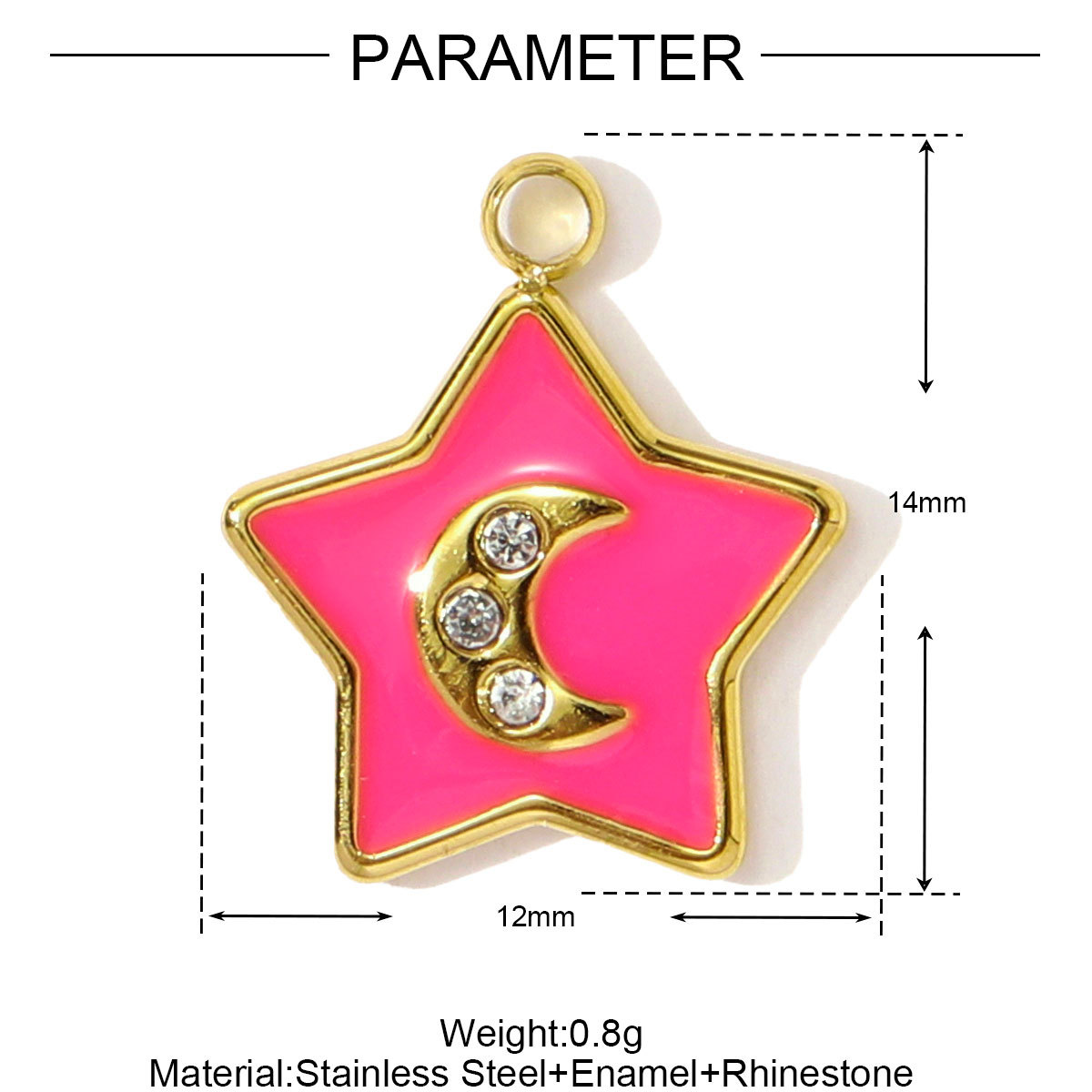6pcs/pack Dopamine Stainless Steel Baby Bottle House Necklace Pendants Enamel Star Moon DIY Bracelet Charms Women Love Jewelry