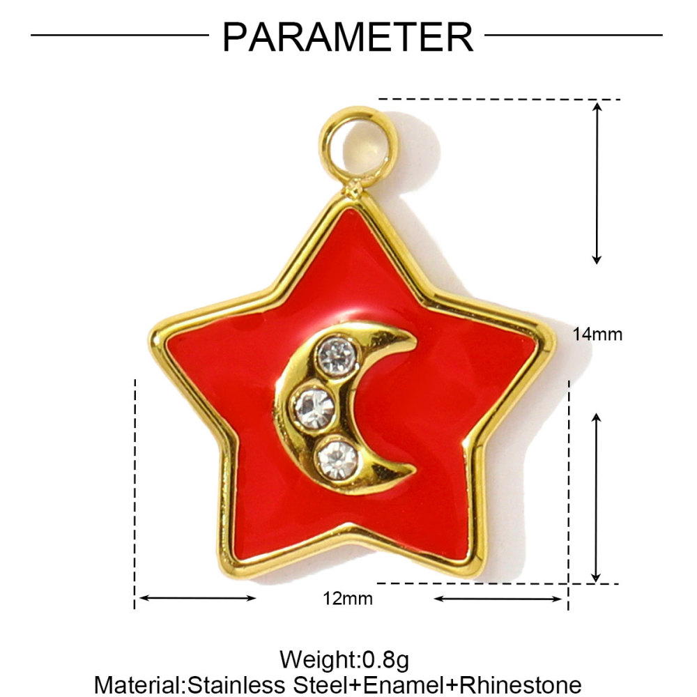 6pcs/pack Dopamine Stainless Steel Baby Bottle House Necklace Pendants Enamel Star Moon DIY Bracelet Charms Women Love Jewelry