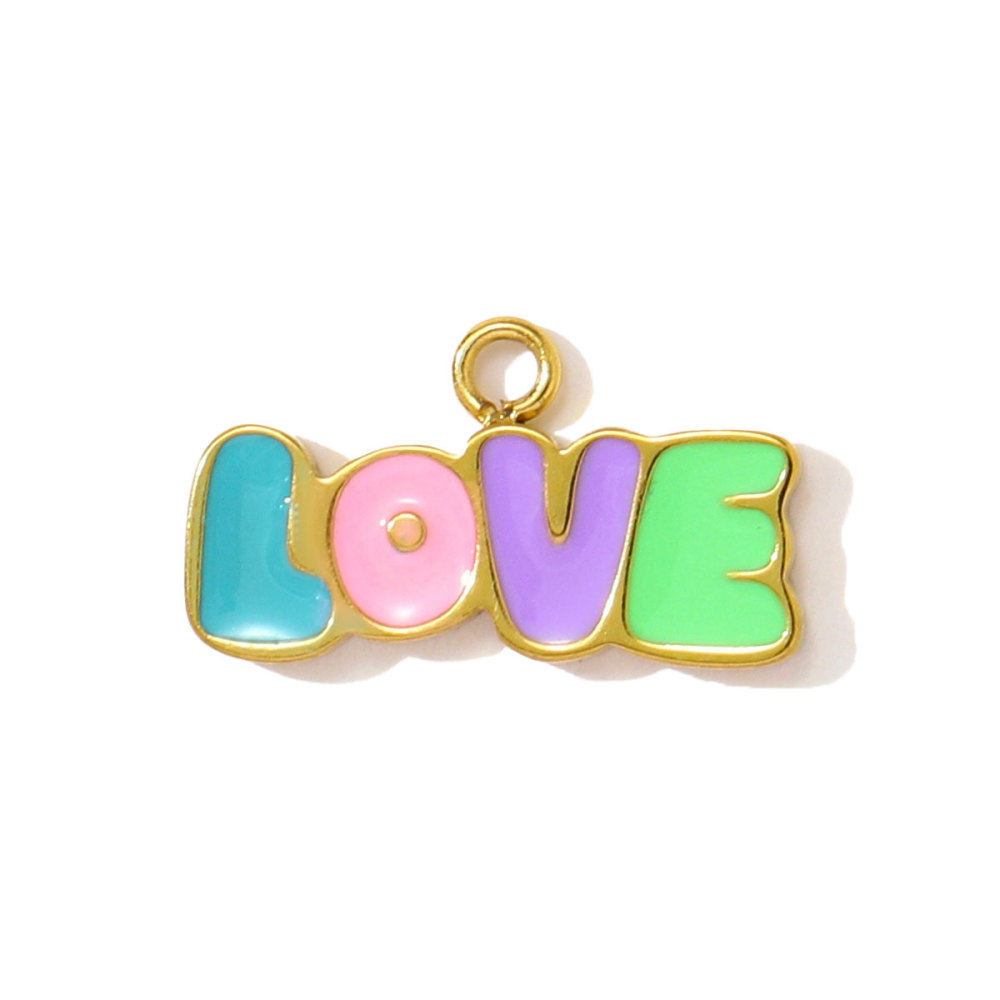 6pcs/pack Dopamine Stainless Steel Baby Bottle House Necklace Pendants Enamel Star Moon DIY Bracelet Charms Women Love Jewelry