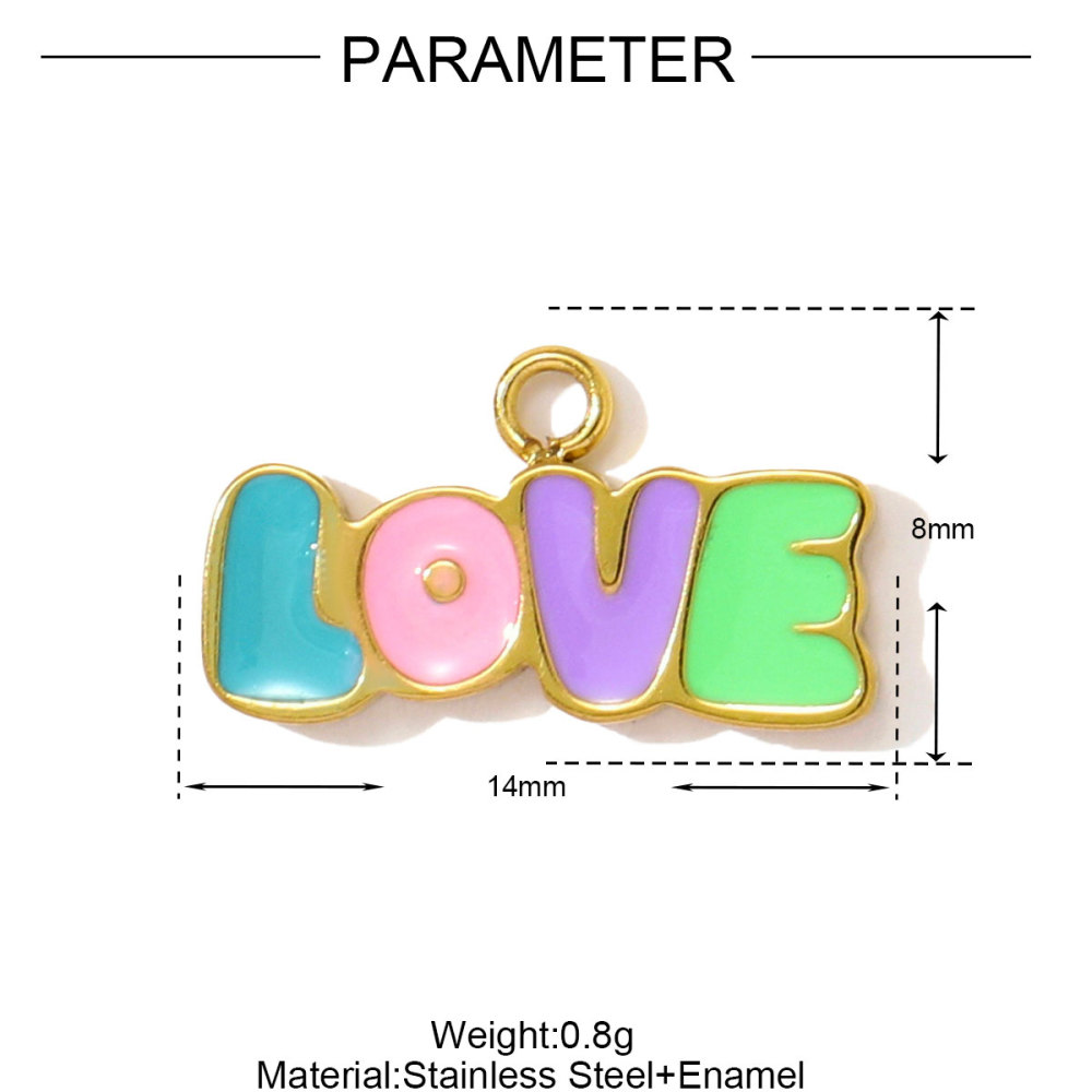 6pcs/pack Dopamine Stainless Steel Baby Bottle House Necklace Pendants Enamel Star Moon DIY Bracelet Charms Women Love Jewelry