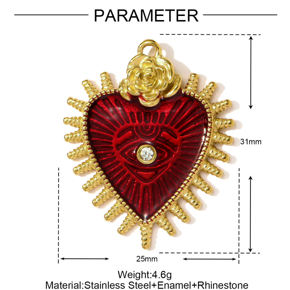 6pcs/pack French Retro Stainless Steel Love Heart Leaf Necklace Pendants Durian Axe DIY Earring Charms Women Dragonfly Jewelry